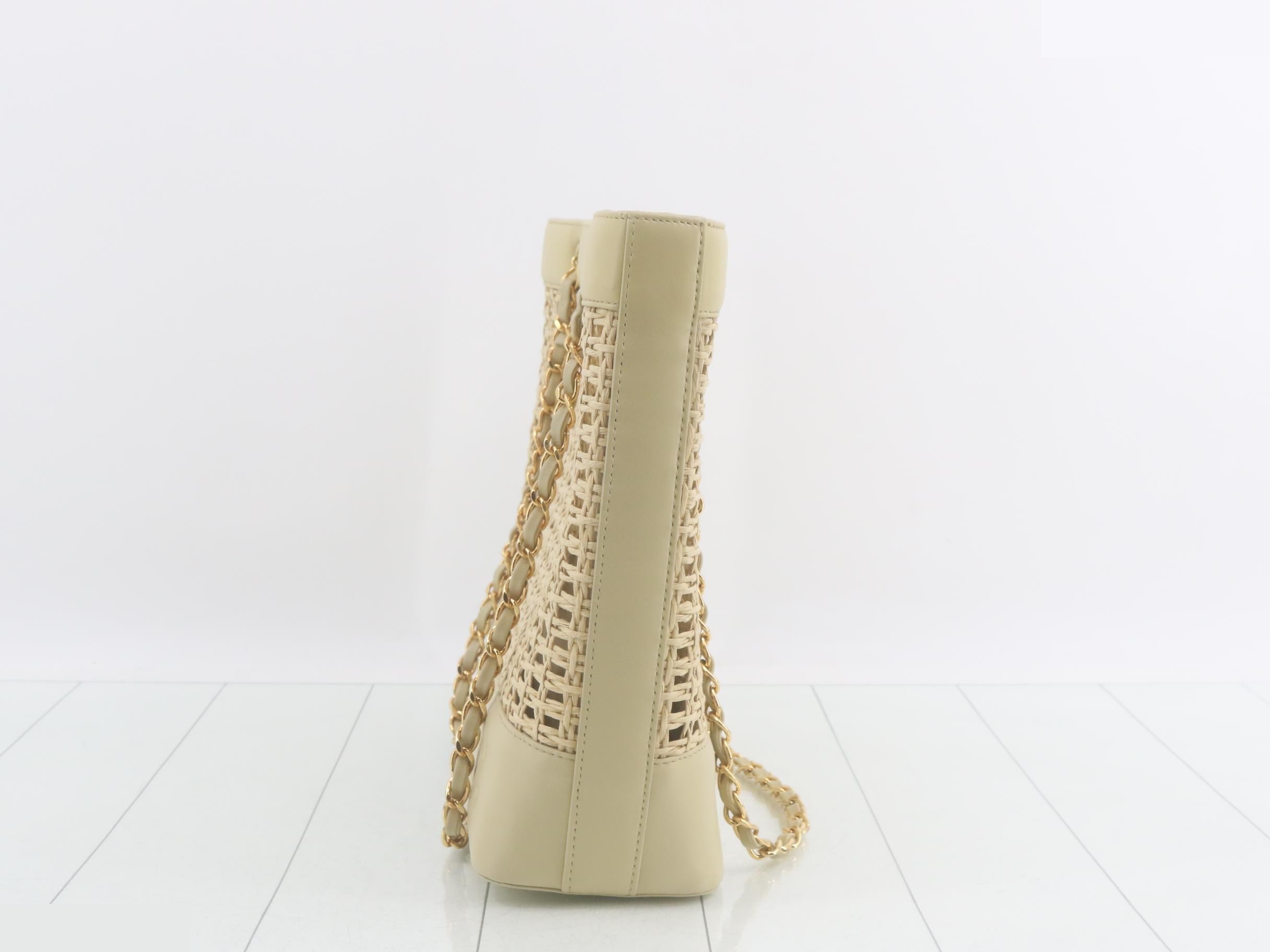 Triple Coco Mark Leather Chain Tote with Pouch — view 3