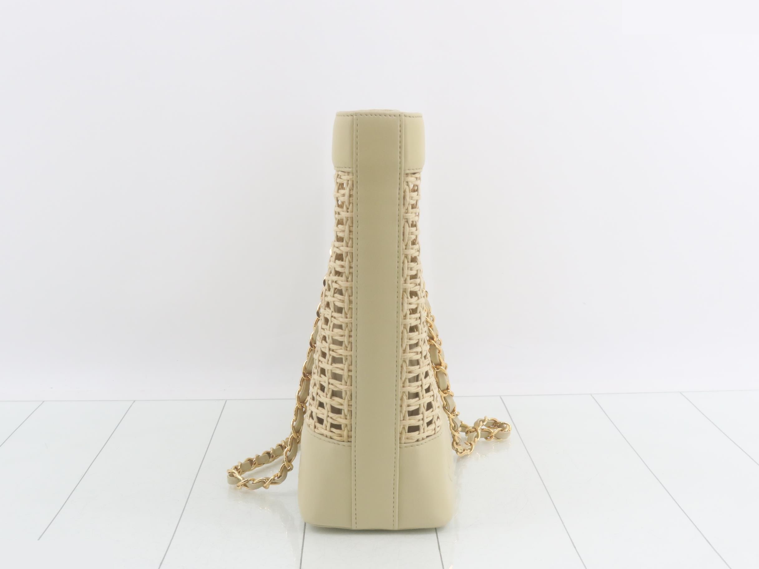 Triple Coco Mark Leather Chain Tote with Pouch — view 4