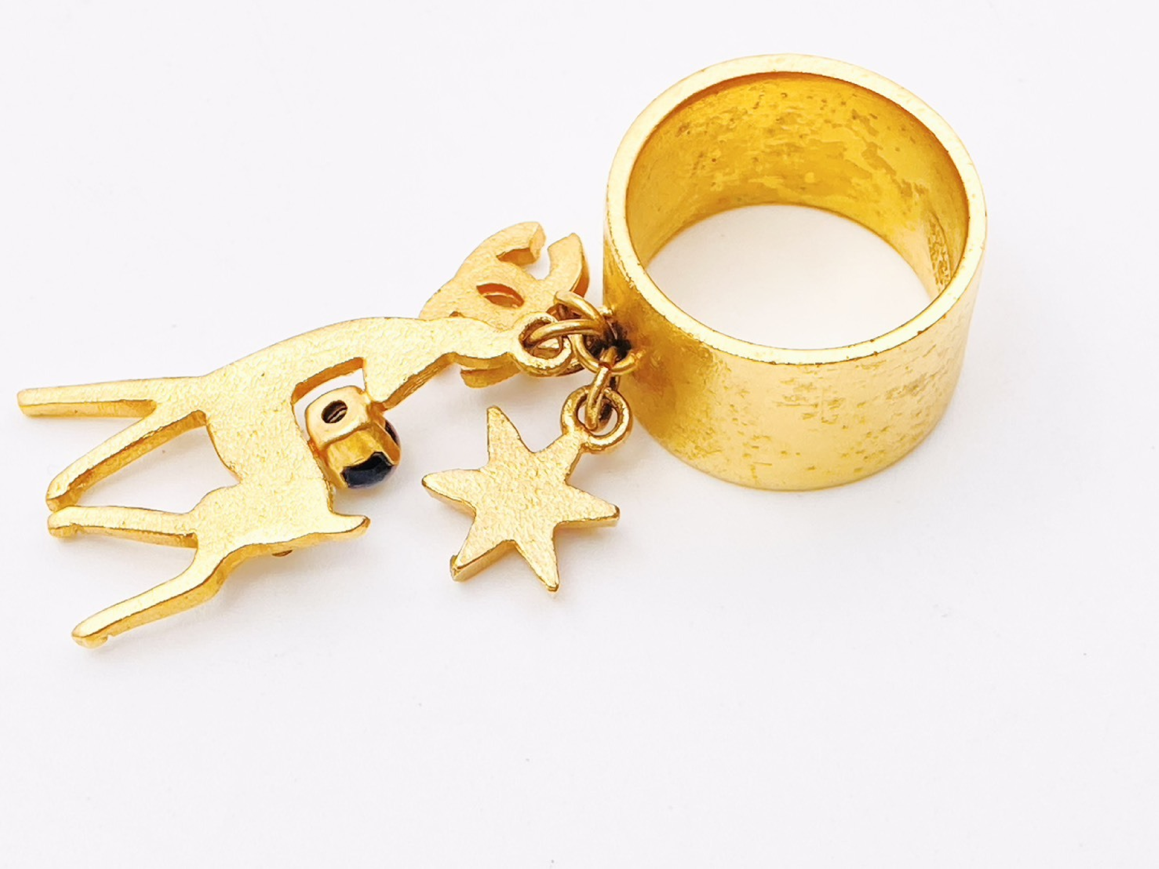 Coco Mark Bambi Star Rhinestone Ring 01A Gold Ring — view 3