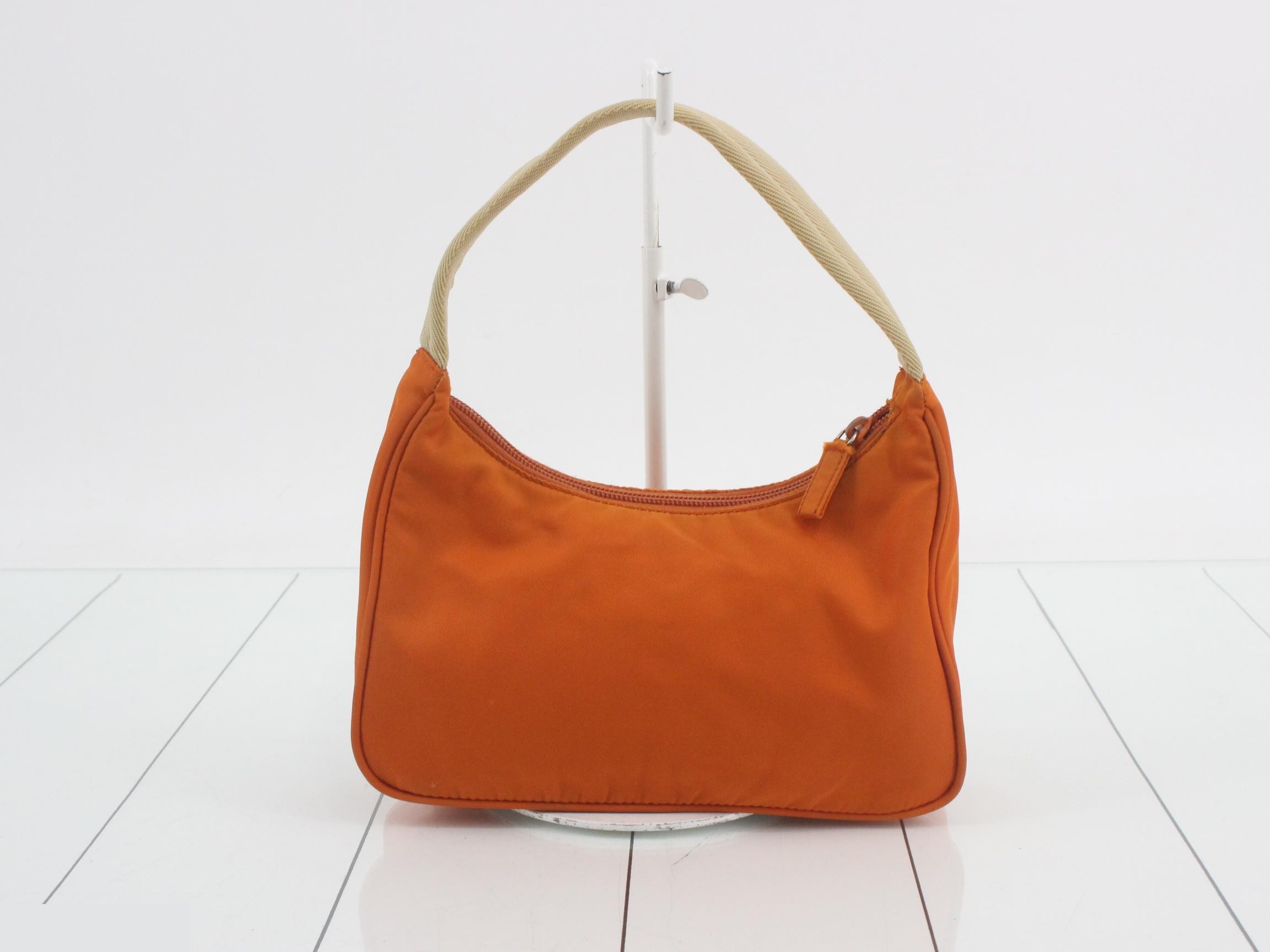 nylon handbag, mini, orange — view 2