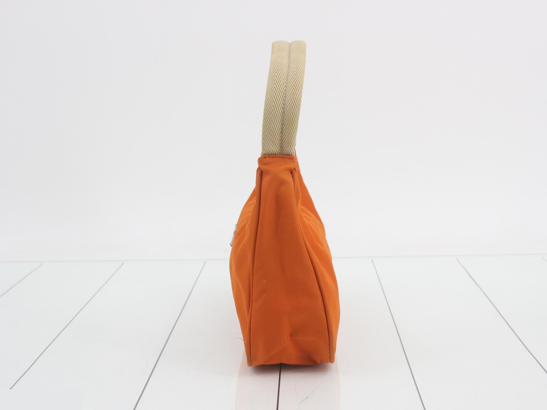 nylon handbag, mini, orange — view 3
