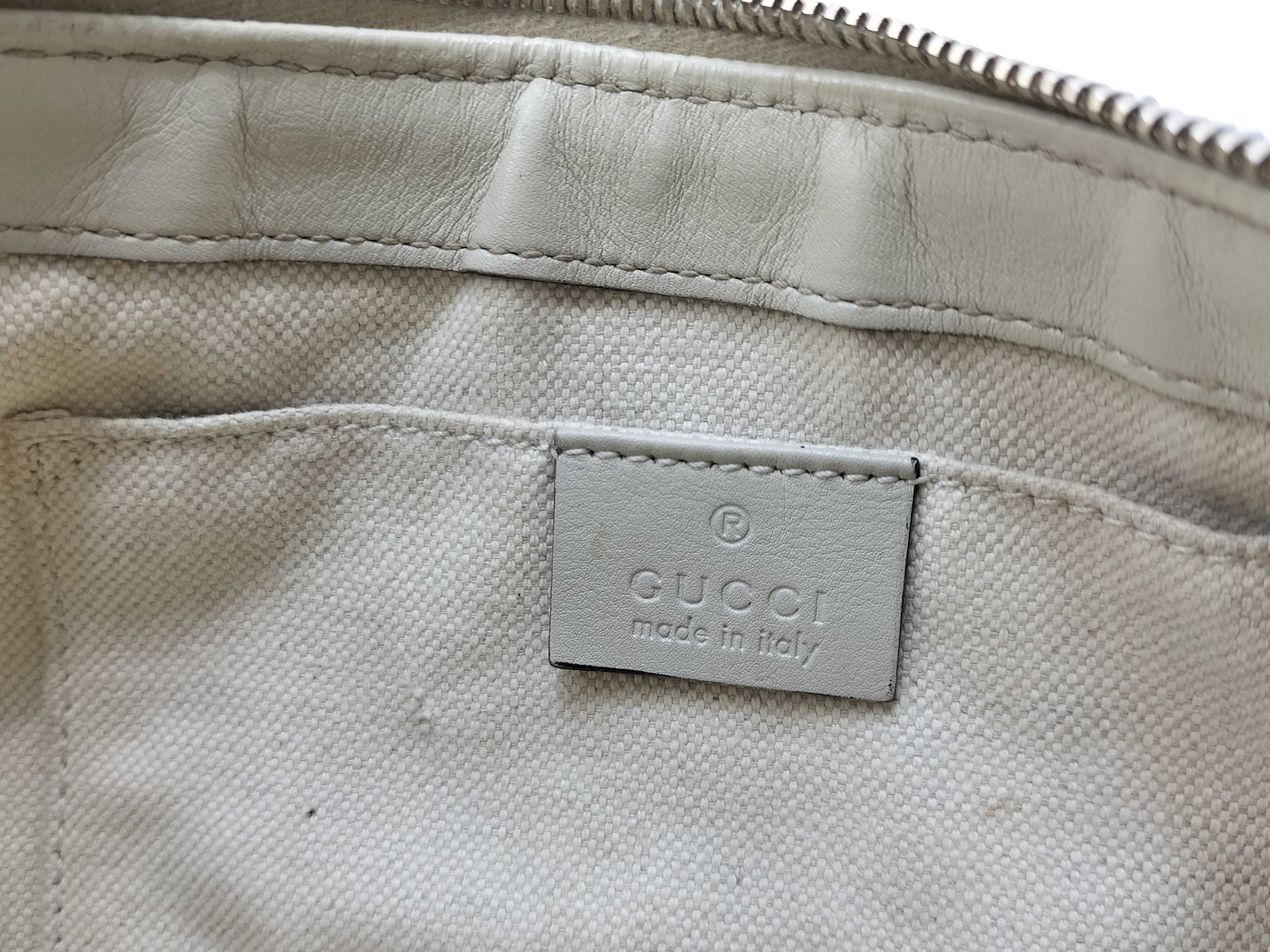 Guccissima White Leather Bow Underarm Bag Handbag — view 12