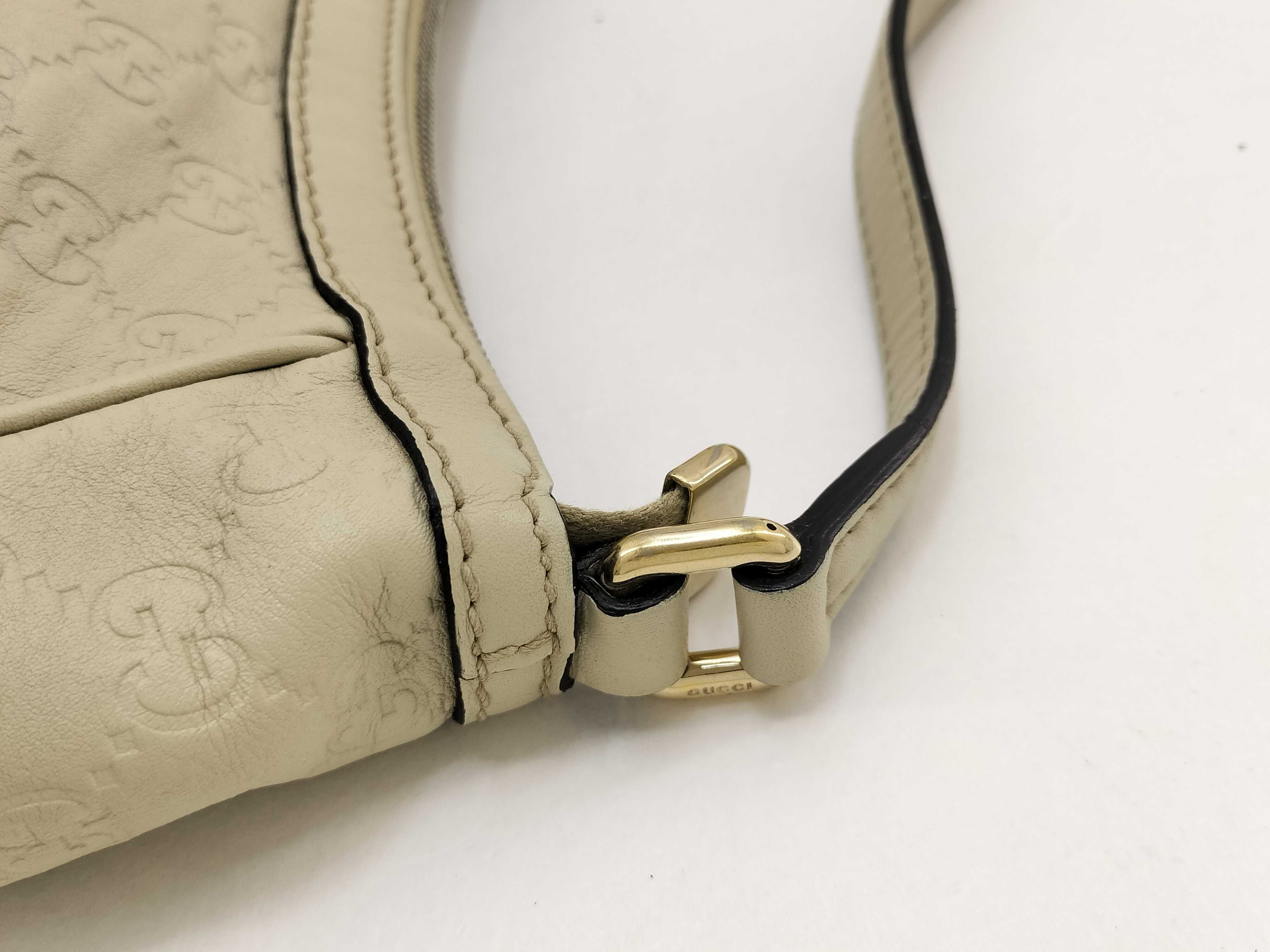 Guccissima White Leather Bow Underarm Bag Handbag — view 6