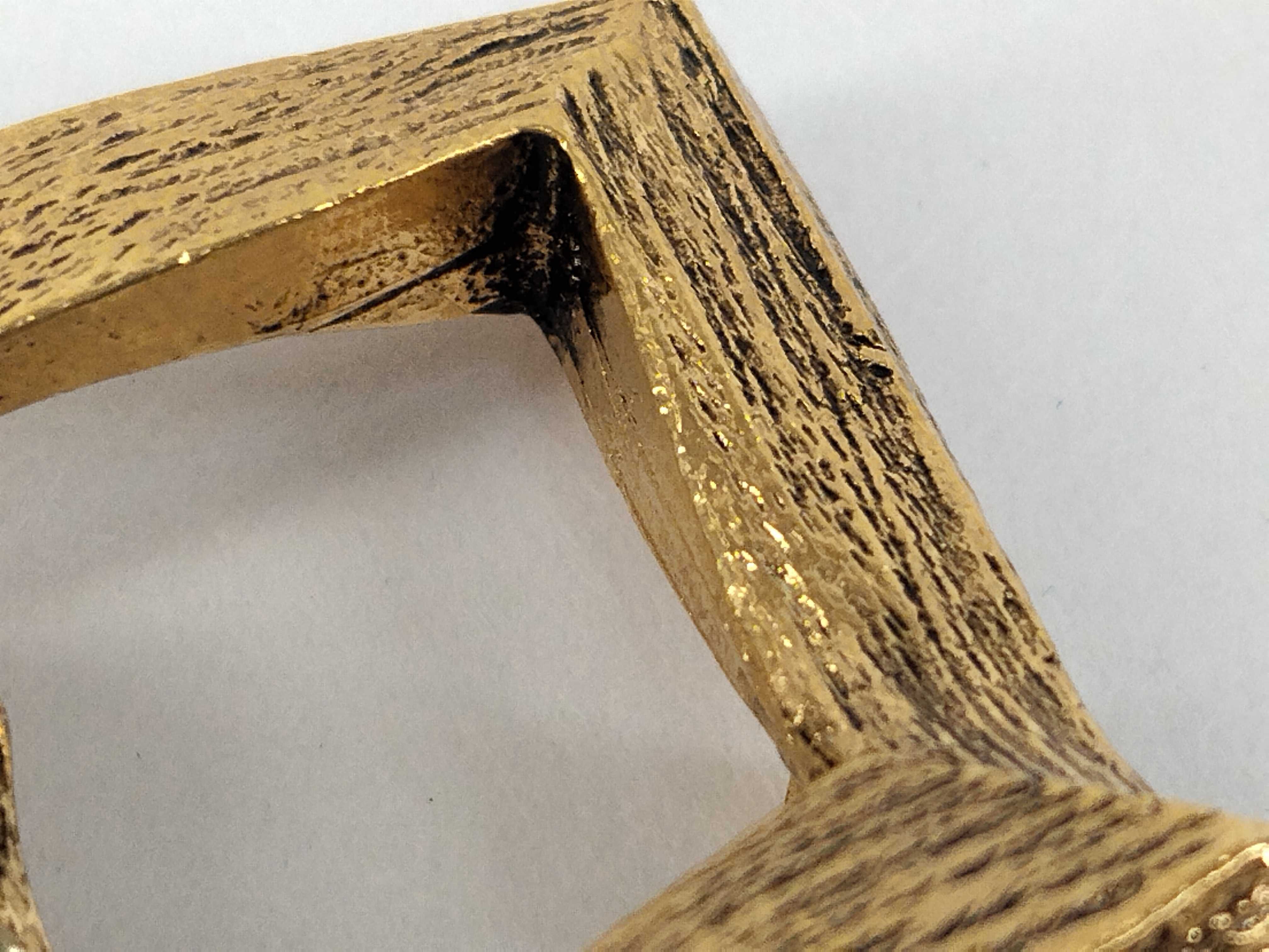 Square Vintage Rhinestone Gold Brooch — view 9