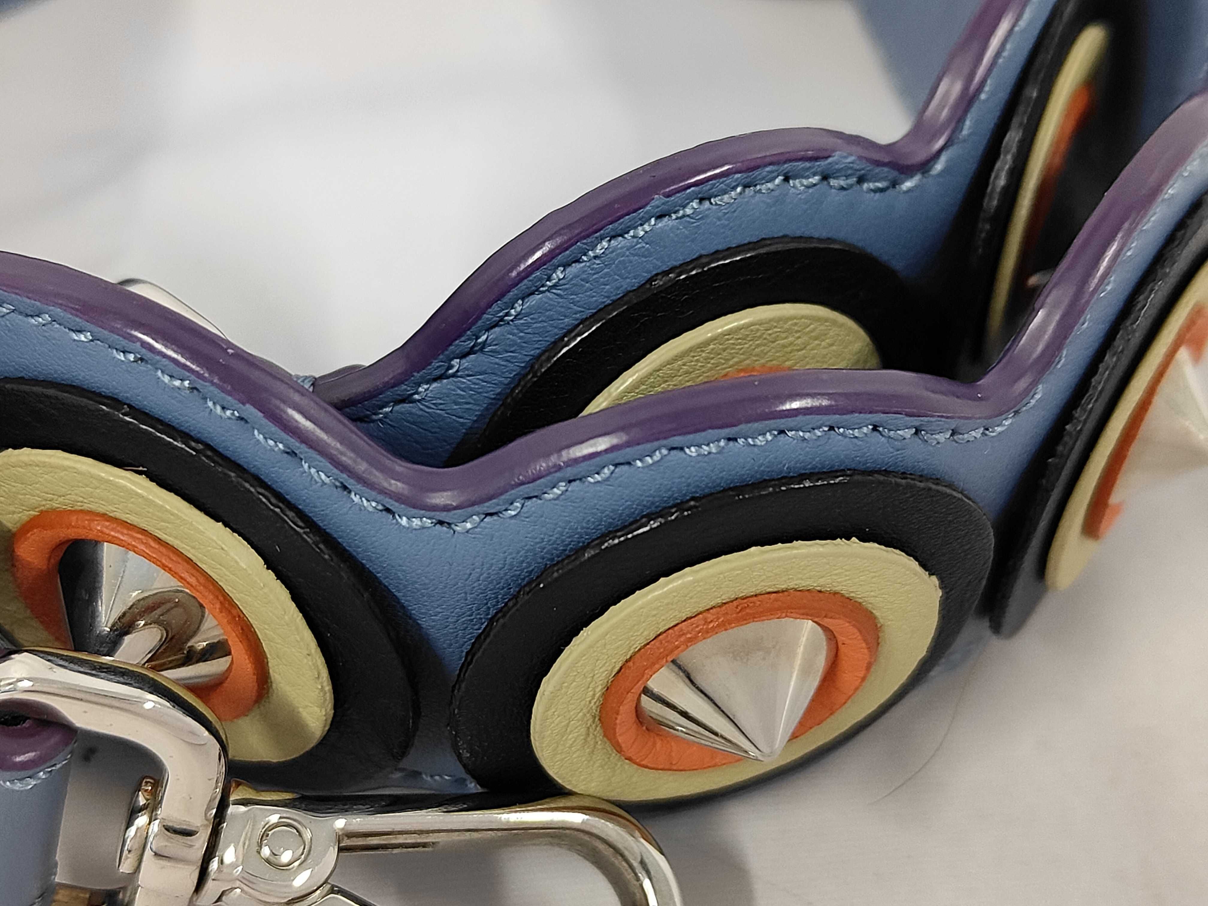 Strap You Studded Light Blue Multicolor Leather Shoulder Strap — view 2