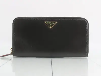 Round zipper bag/wallet, black