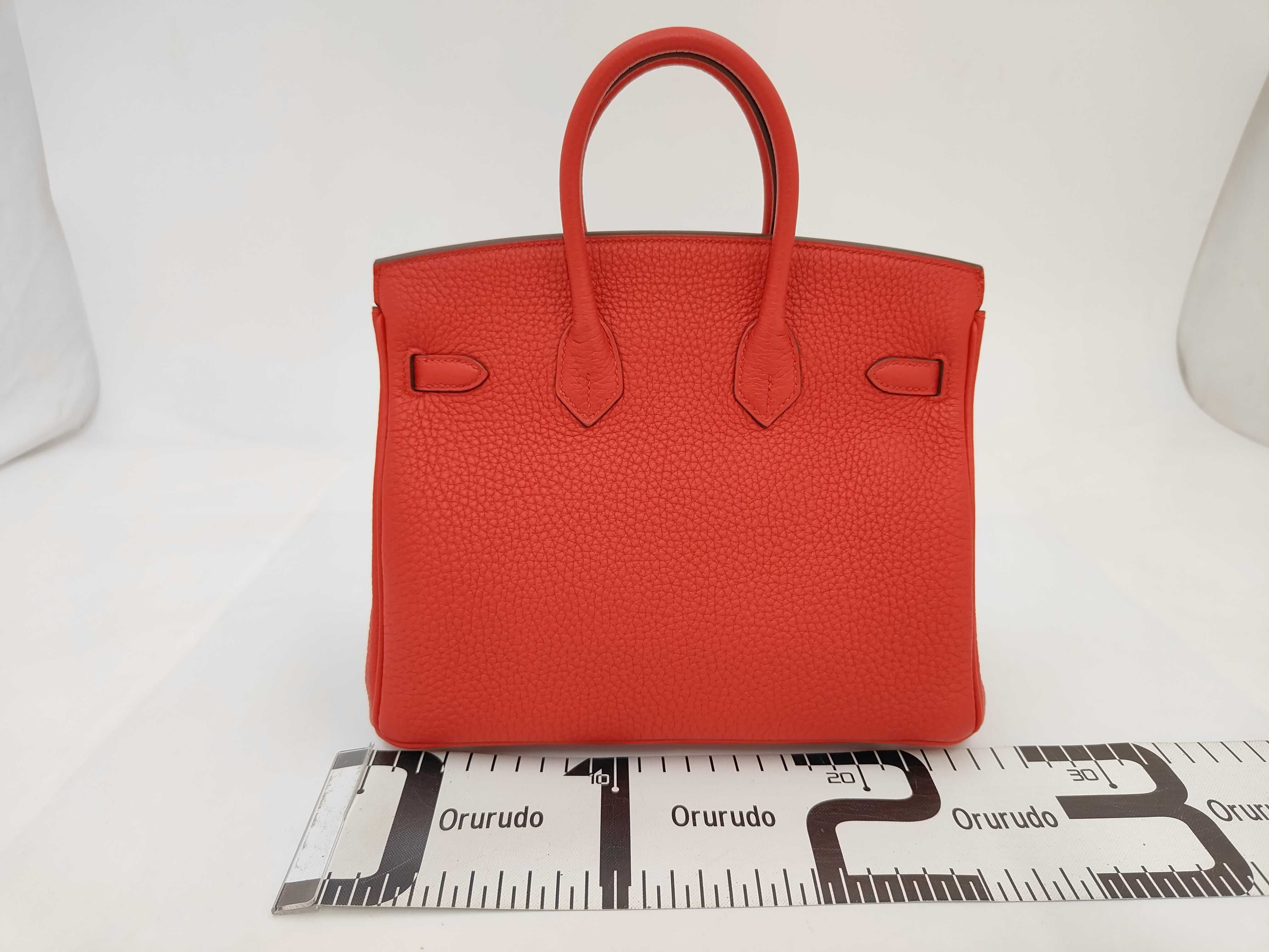Birkin 25 Rouge Ladue Togo Silver Hardware K Stamp Handbag — view 2