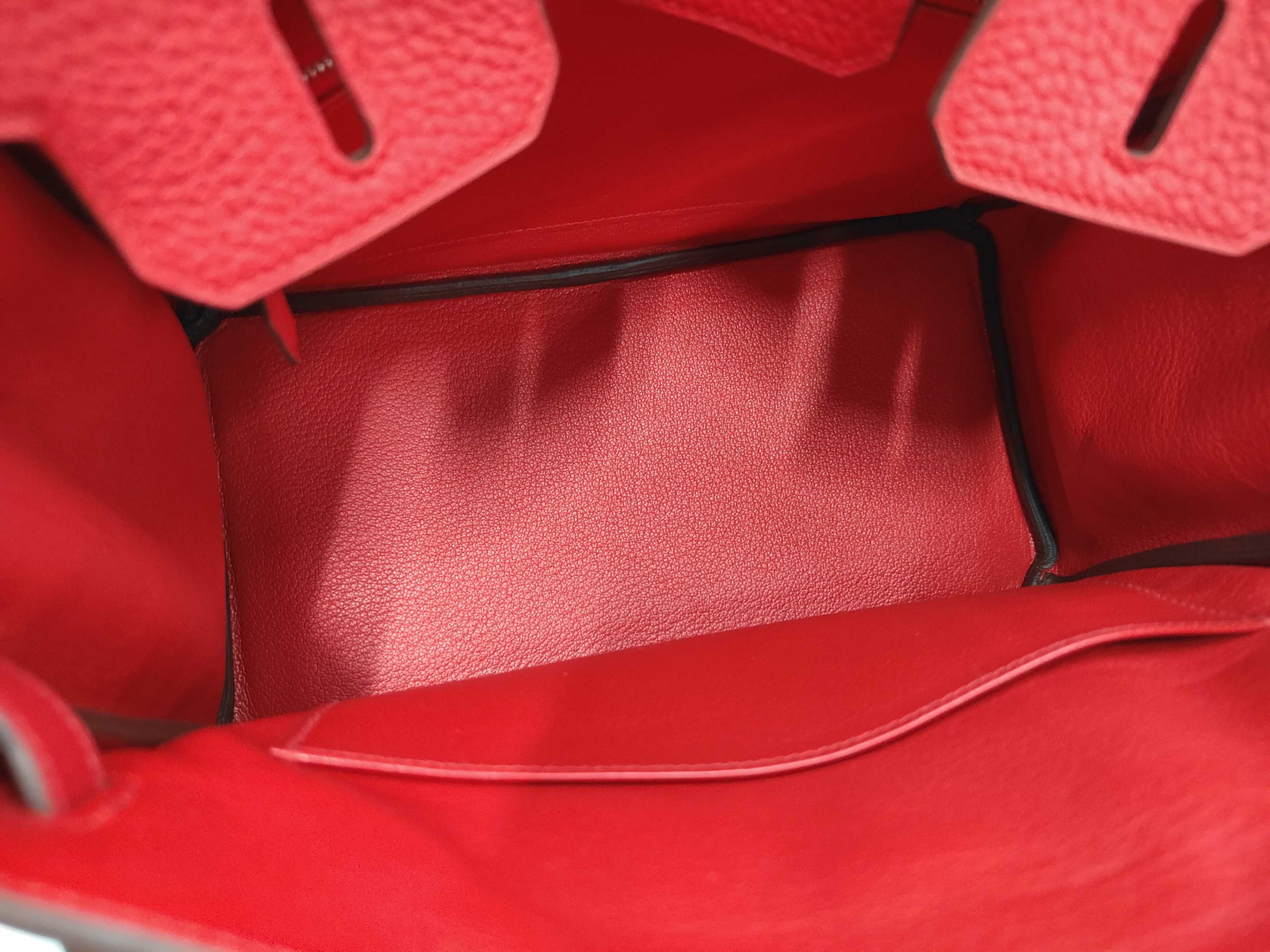 Birkin 25 Rouge Ladue Togo Silver Hardware K Stamp Handbag — view 8