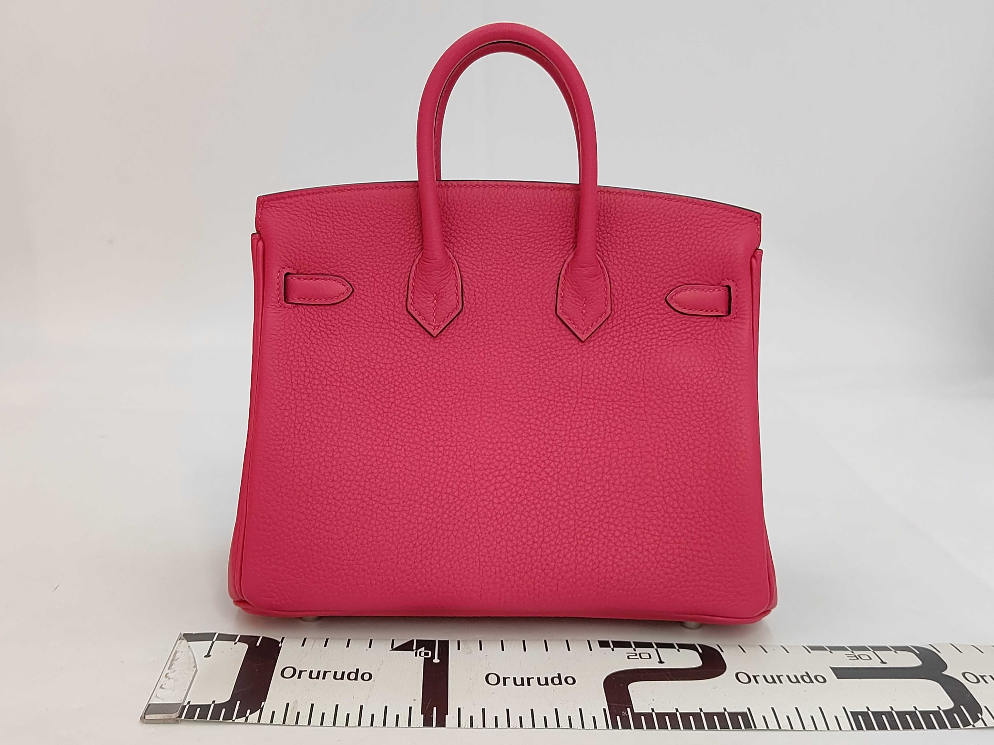 Birkin 25 Togo Rose Mexico Silver Hardware K Stamp Handbag — view 2