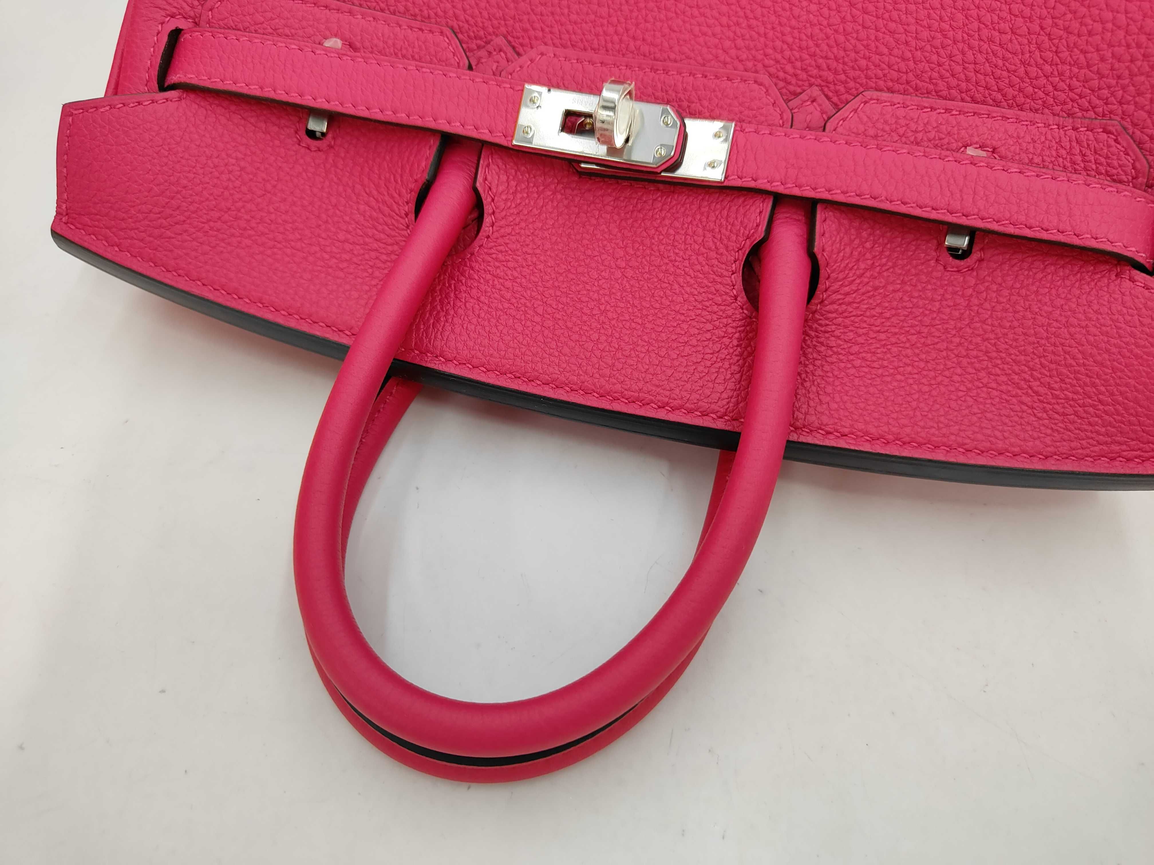 Birkin 25 Togo Rose Mexico Silver Hardware K Stamp Handbag — view 5