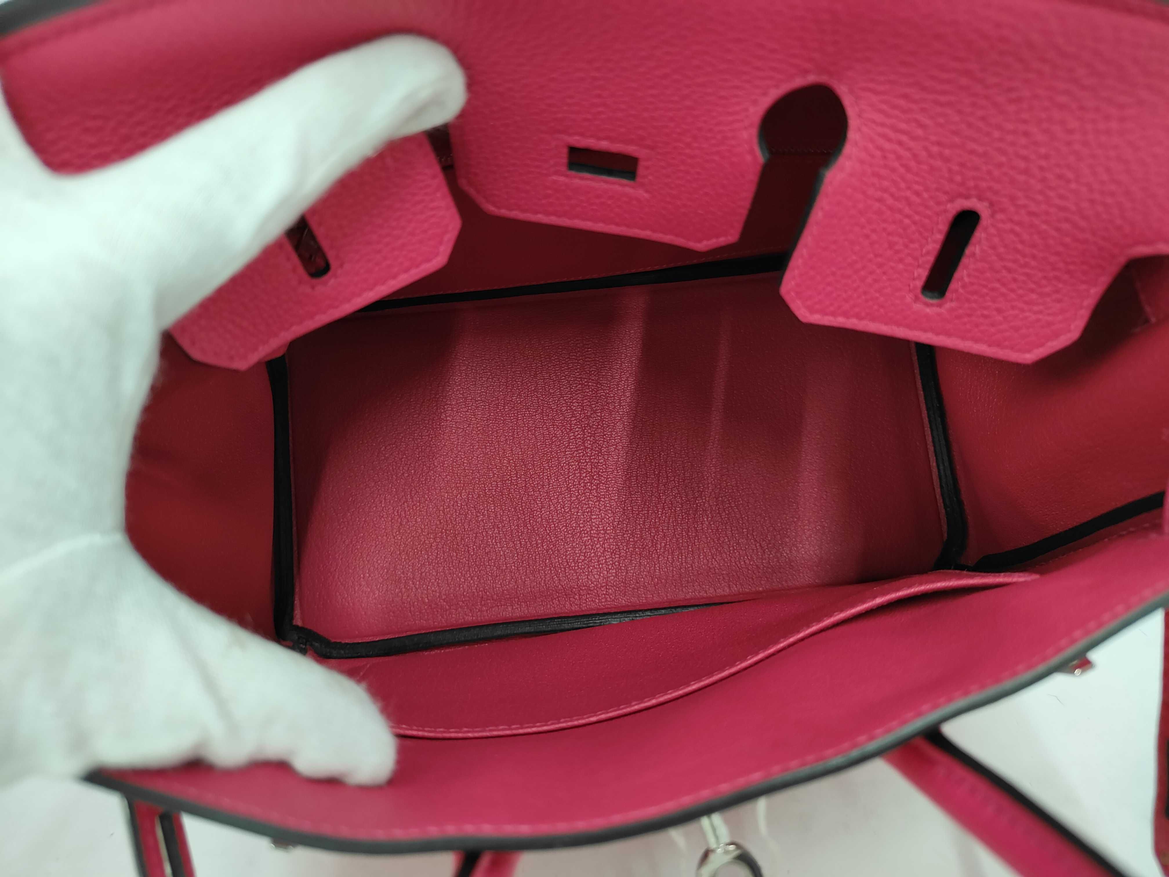 Birkin 25 Togo Rose Mexico Silver Hardware K Stamp Handbag — view 8