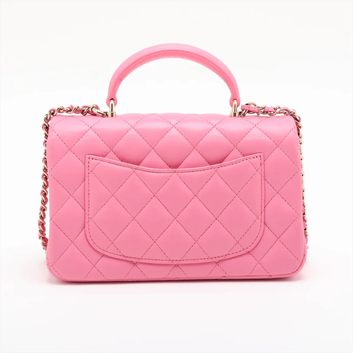 [Individually packaged] Chanel Matelassé Lambskin 2-Way Handbag, Top Handle, Pink, Gold Hardware, GX4TU58C, Random Plate — view 2