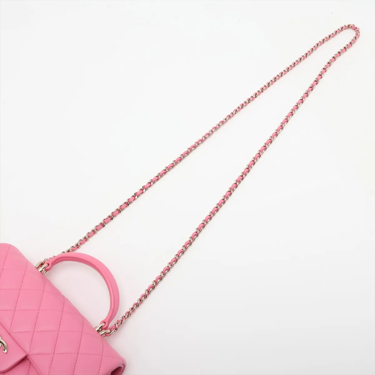 [Individually packaged] Chanel Matelassé Lambskin 2-Way Handbag, Top Handle, Pink, Gold Hardware, GX4TU58C, Random Plate — view 7