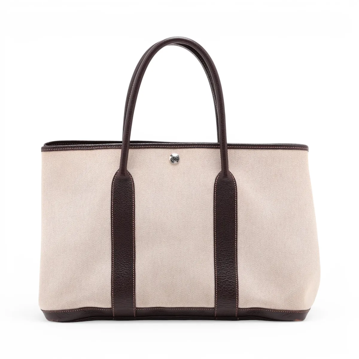 Garden Party 36 PM Toile H x Buffle Beige x Brown Silver Hardware H:2004 — view 2