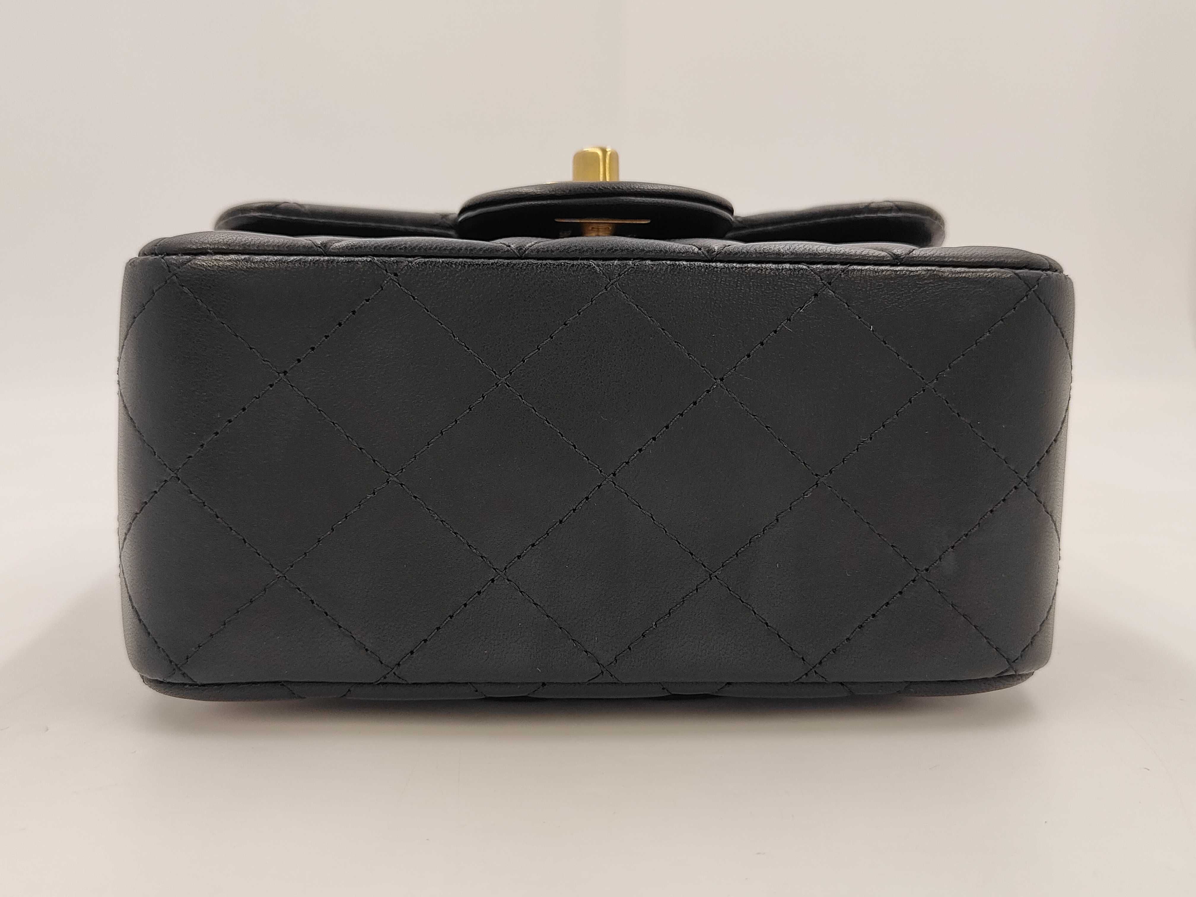 Lambskin Black Mini Matelassé Shoulder Bag (Serial Number 27) — view 6