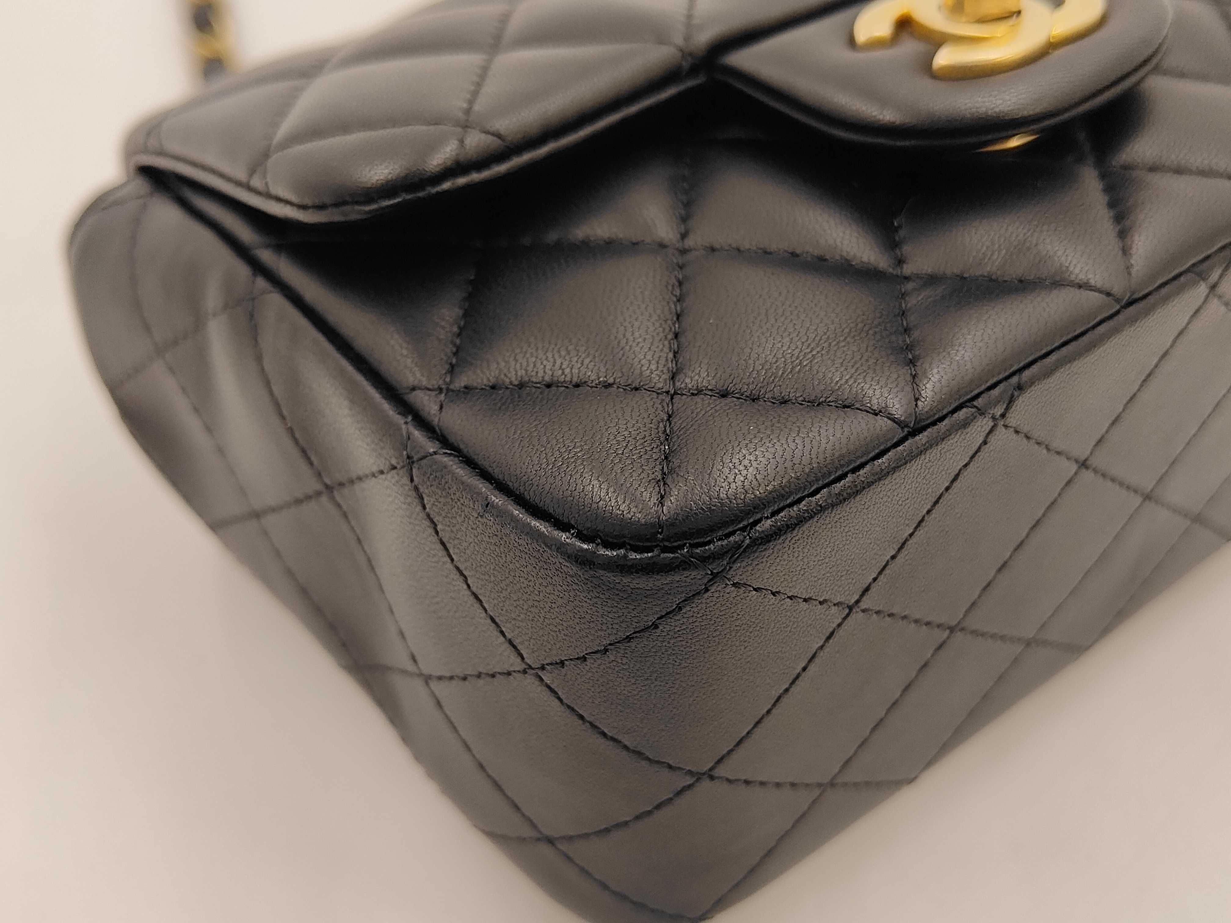 Lambskin Black Mini Matelassé Shoulder Bag (Serial Number 27) — view 7