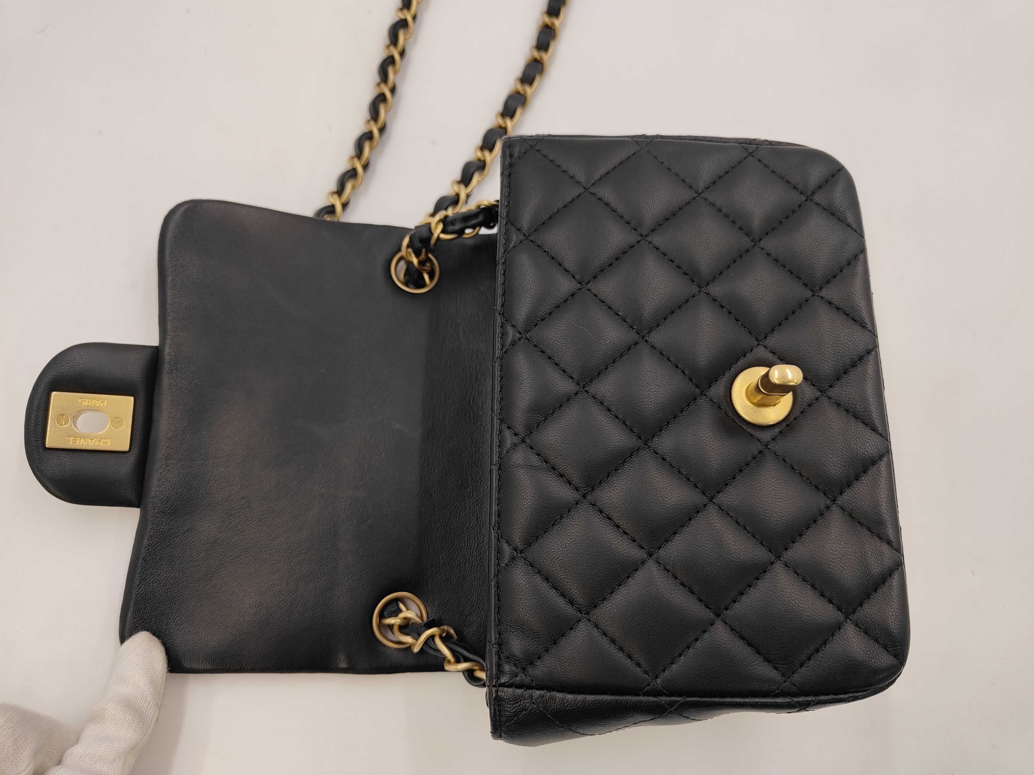 Lambskin Black Mini Matelassé Shoulder Bag (Serial Number 27) — view 8