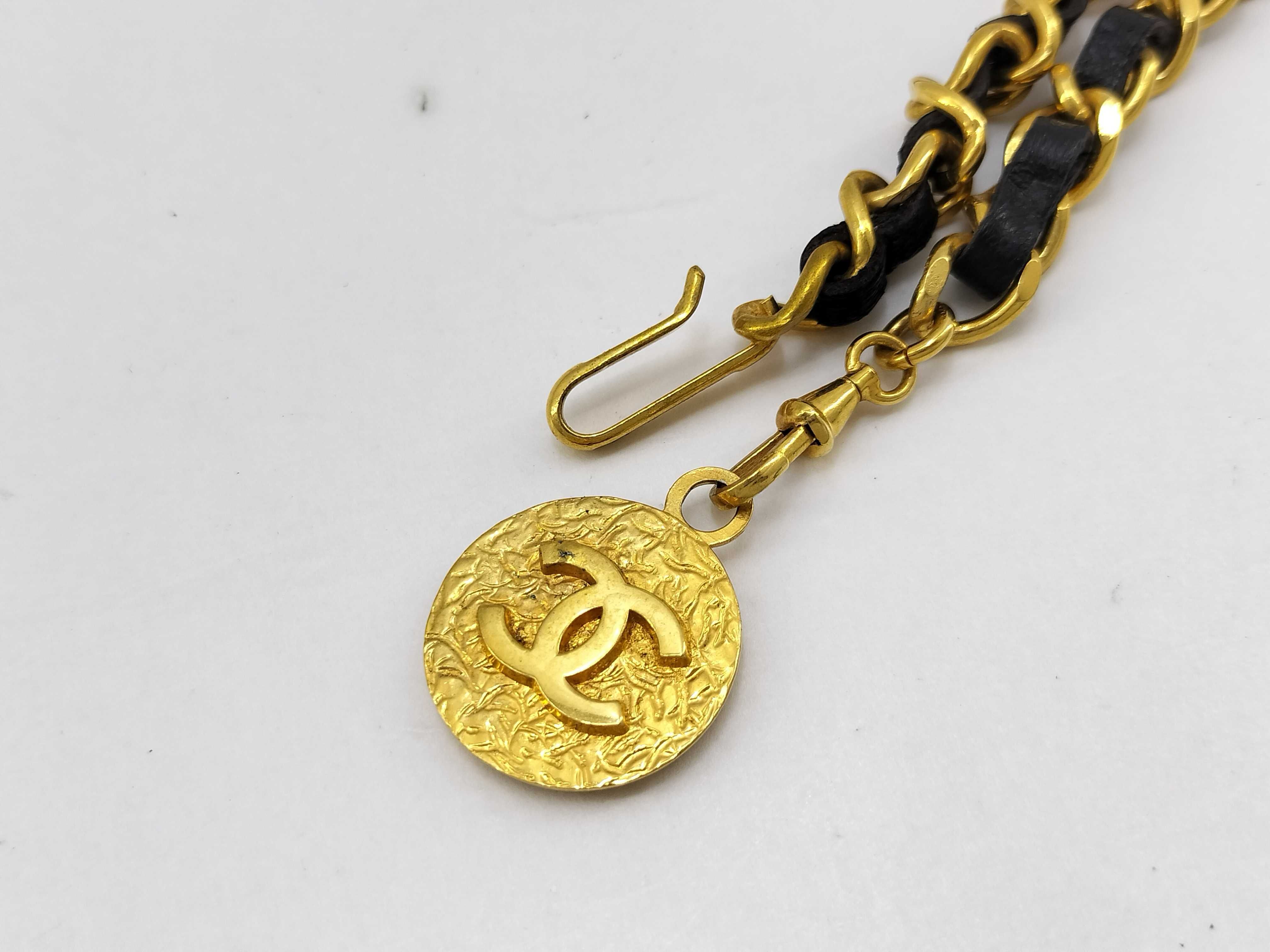 Coco Mark Leather Chain Belt — view 2