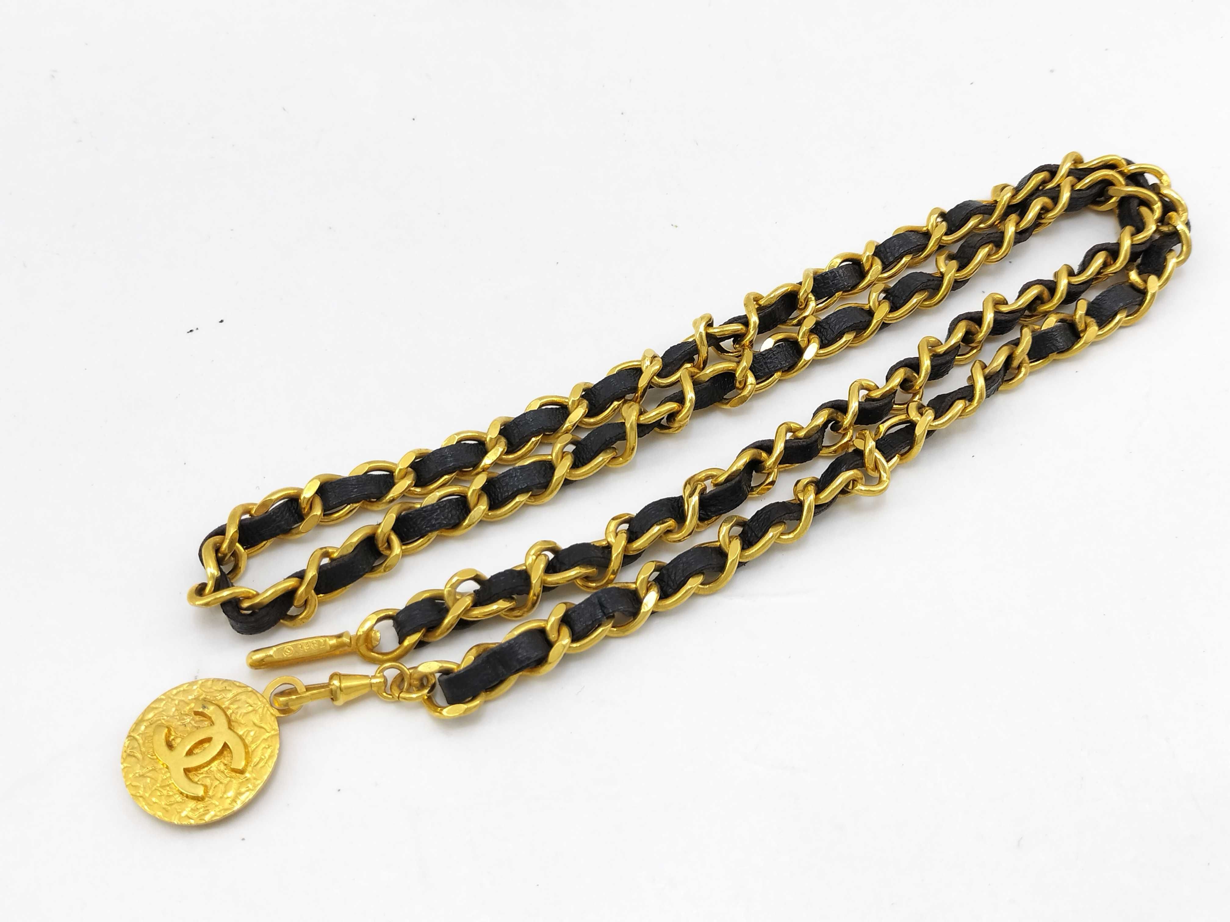 Coco Mark Leather Chain Belt — view 3