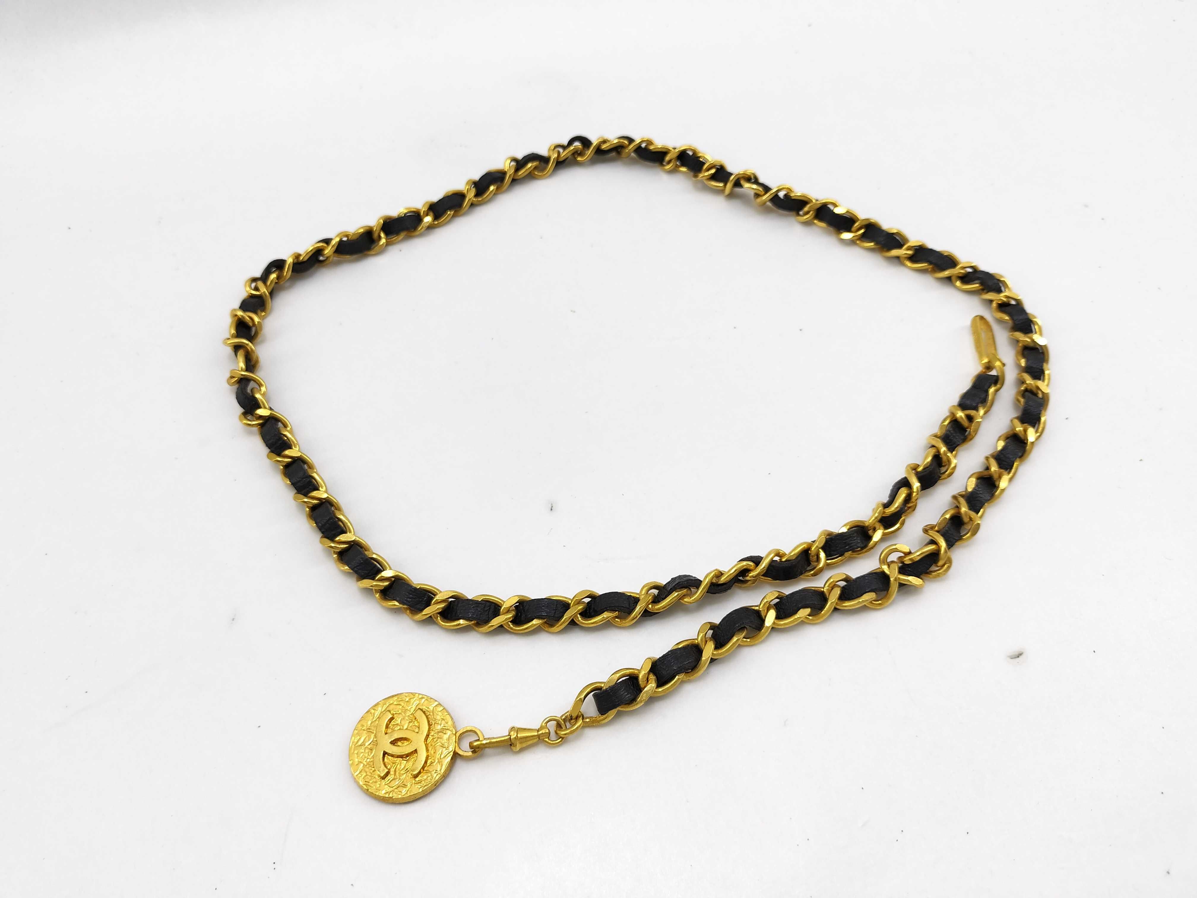 Coco Mark Leather Chain Belt — view 4