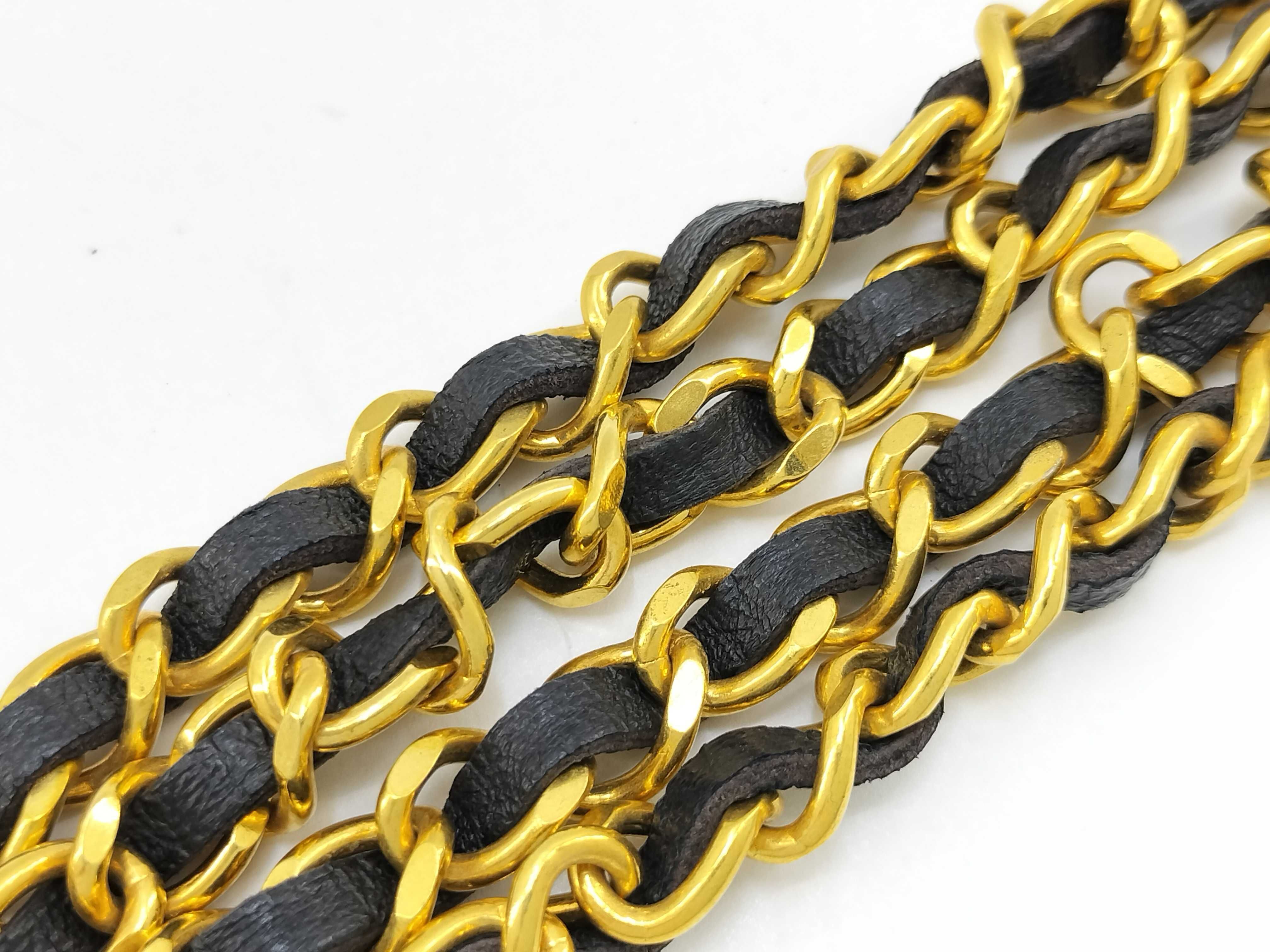 Coco Mark Leather Chain Belt — view 9