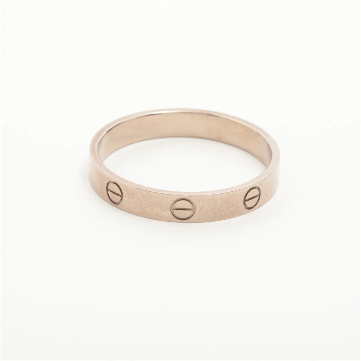 Mini Love Ring, 750 (WG), 4.0g, Size 64, Item No. 691FCW. Features: dents, — view 2