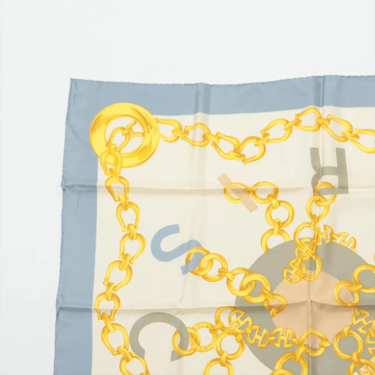 scarf silk gray x yellow thread — view 2