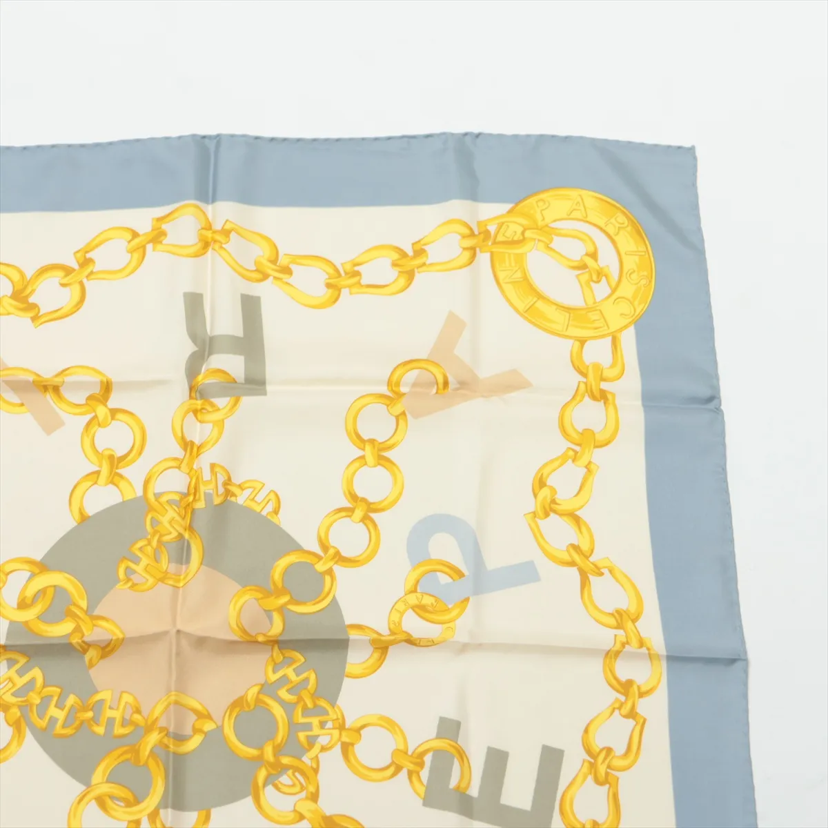scarf silk gray x yellow thread — view 3
