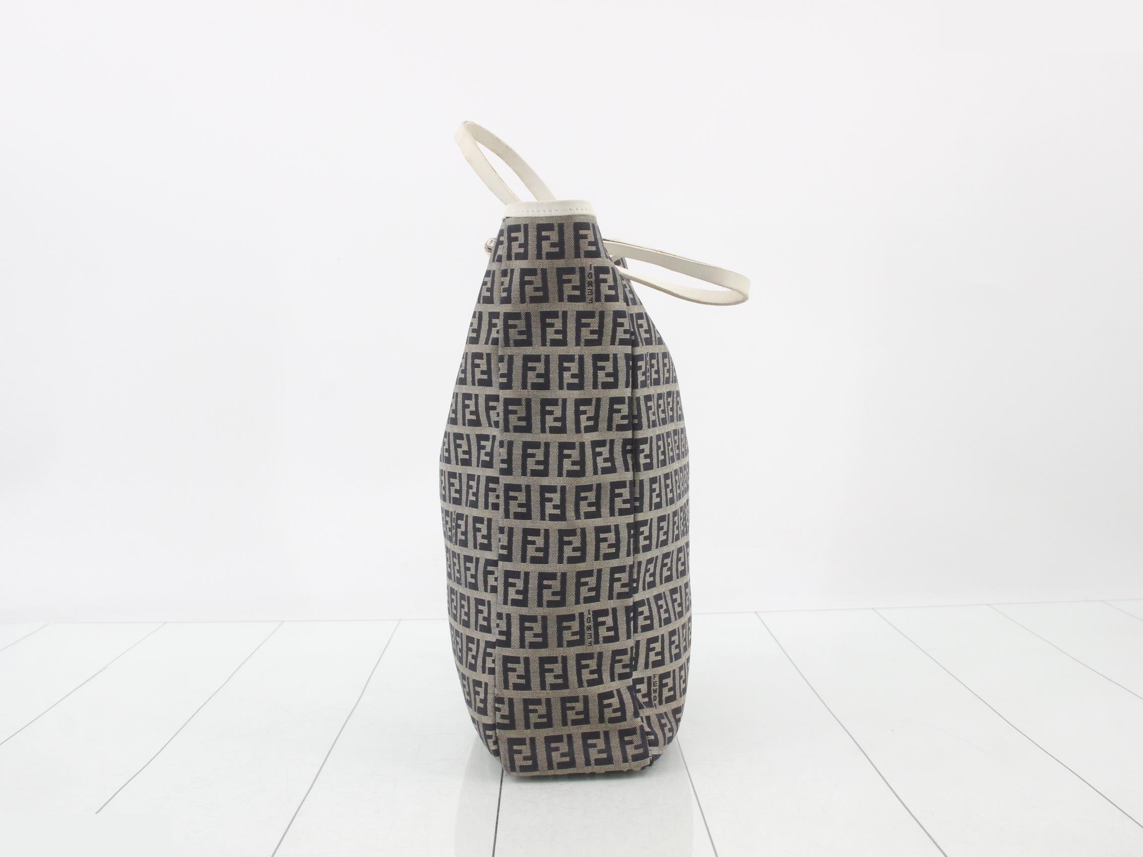 Zucchino canvas tote bag/handbag by FENDI — view 3