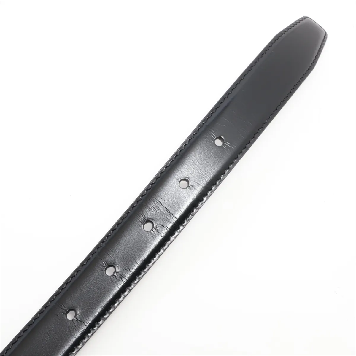 Triomphe Belt 85 Leather Black x Silver Out of shape — view 3
