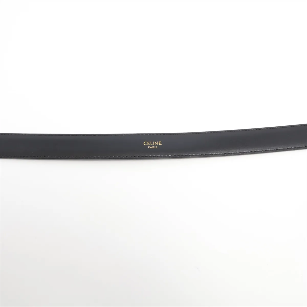 Triomphe Belt 85 Leather Black x Silver Out of shape — view 4