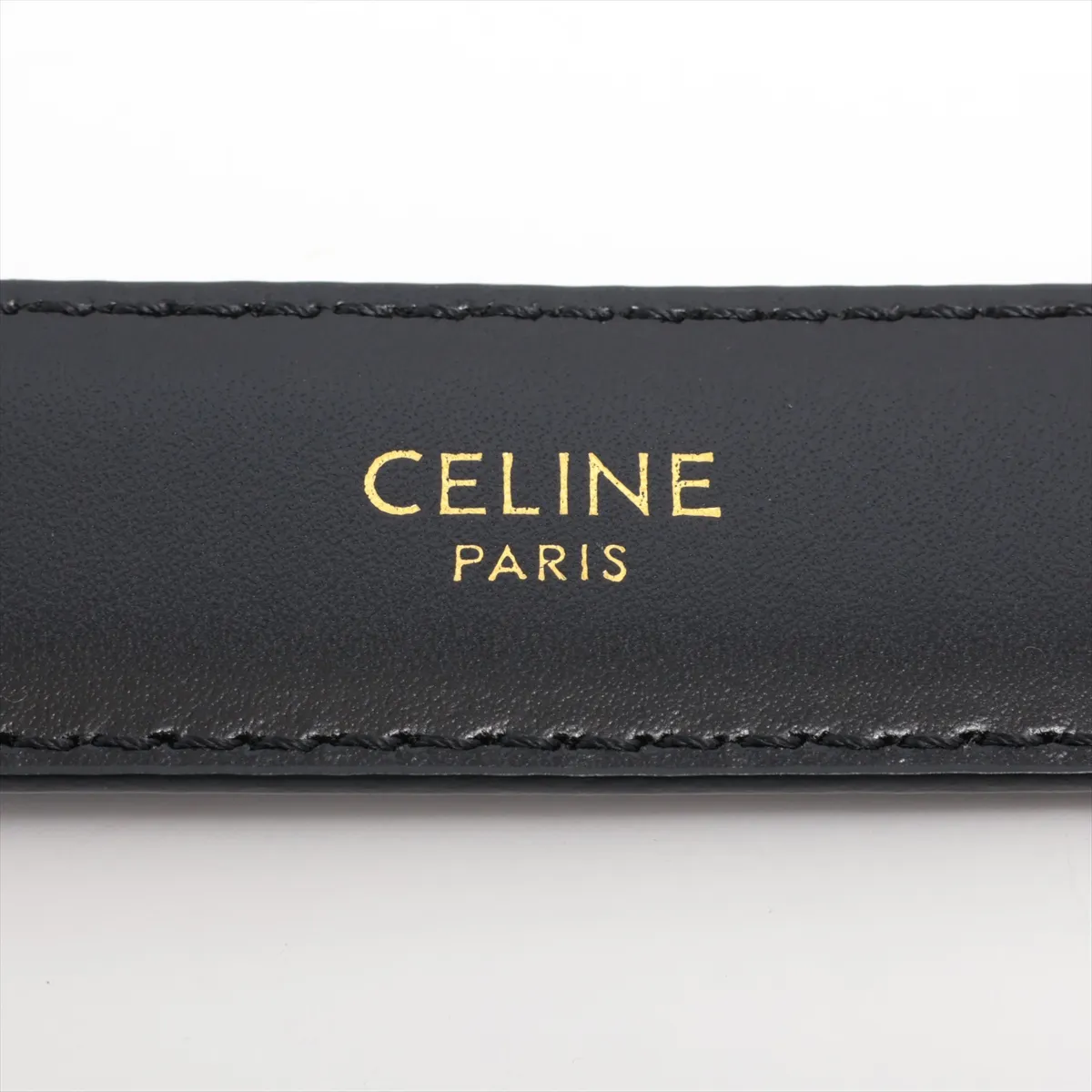 Triomphe Belt 85 Leather Black x Silver Out of shape — view 5