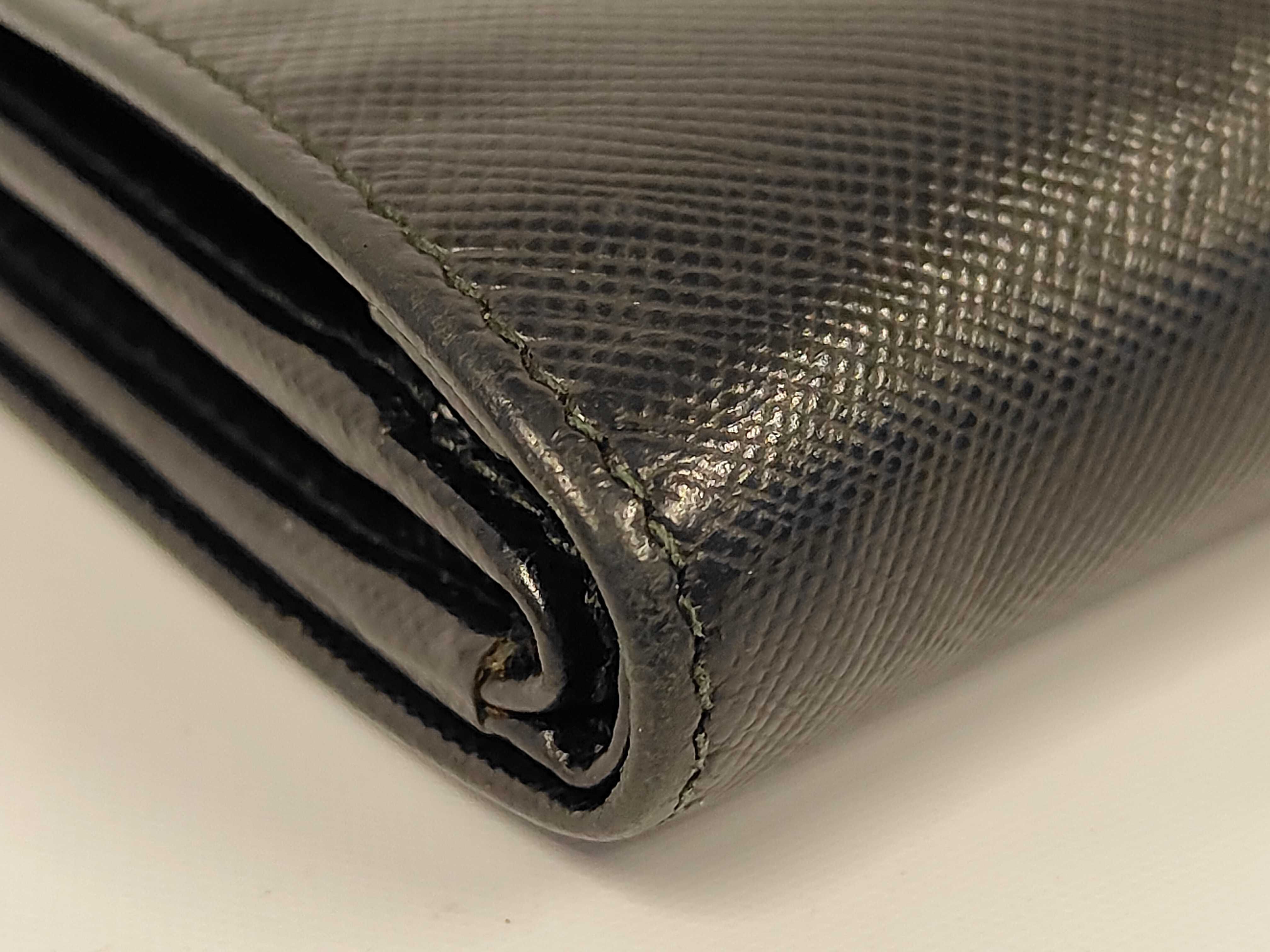 Saffiano Leather Bi-fold Wallet, Card Holder, Black — view 3