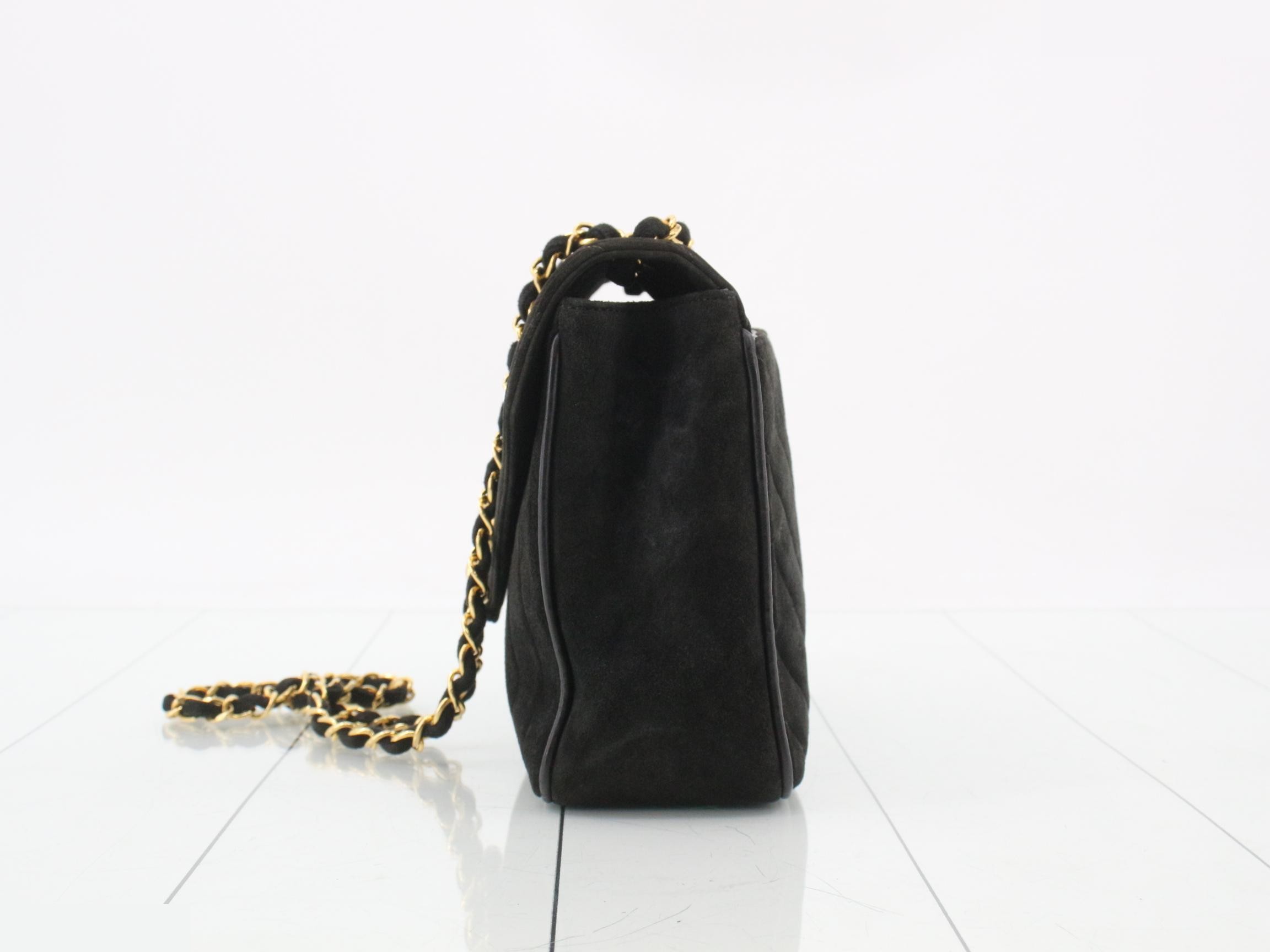 Mademoiselle Suede Shoulder Bag, Black — view 3