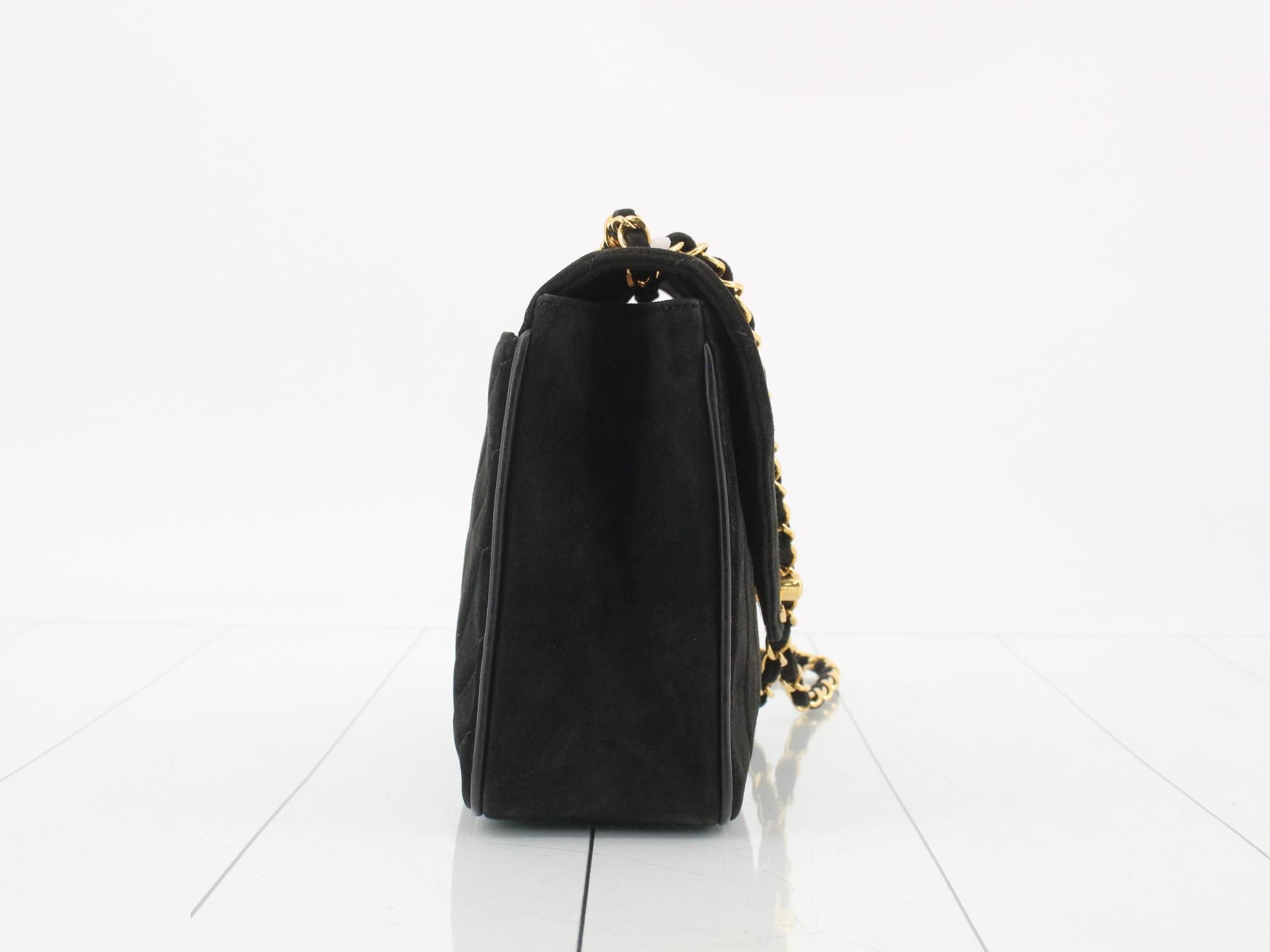 Mademoiselle Suede Shoulder Bag, Black — view 4