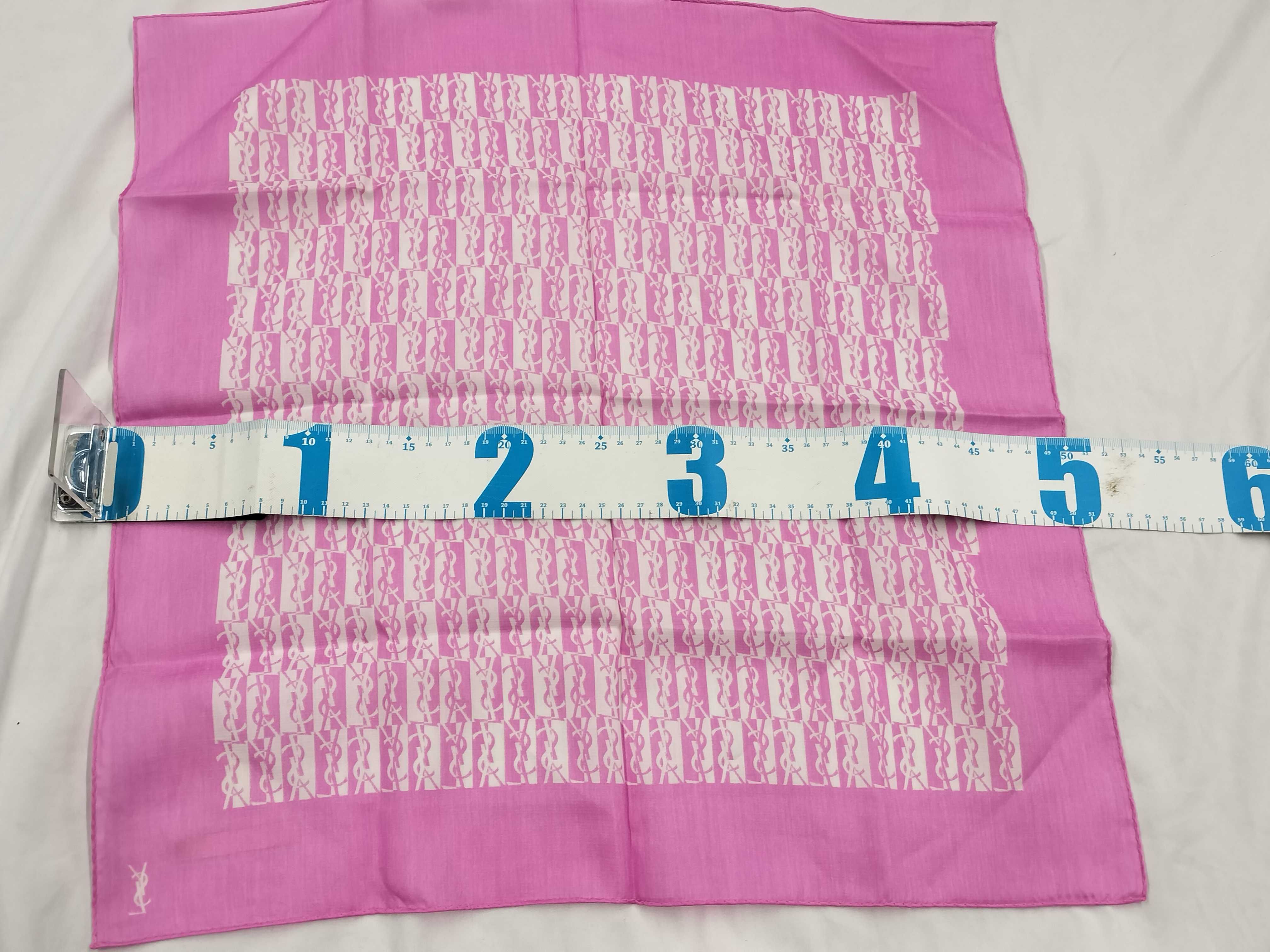 handkerchief/scarf with sticker, YSL all-over print, pink, other accessories. — view 2