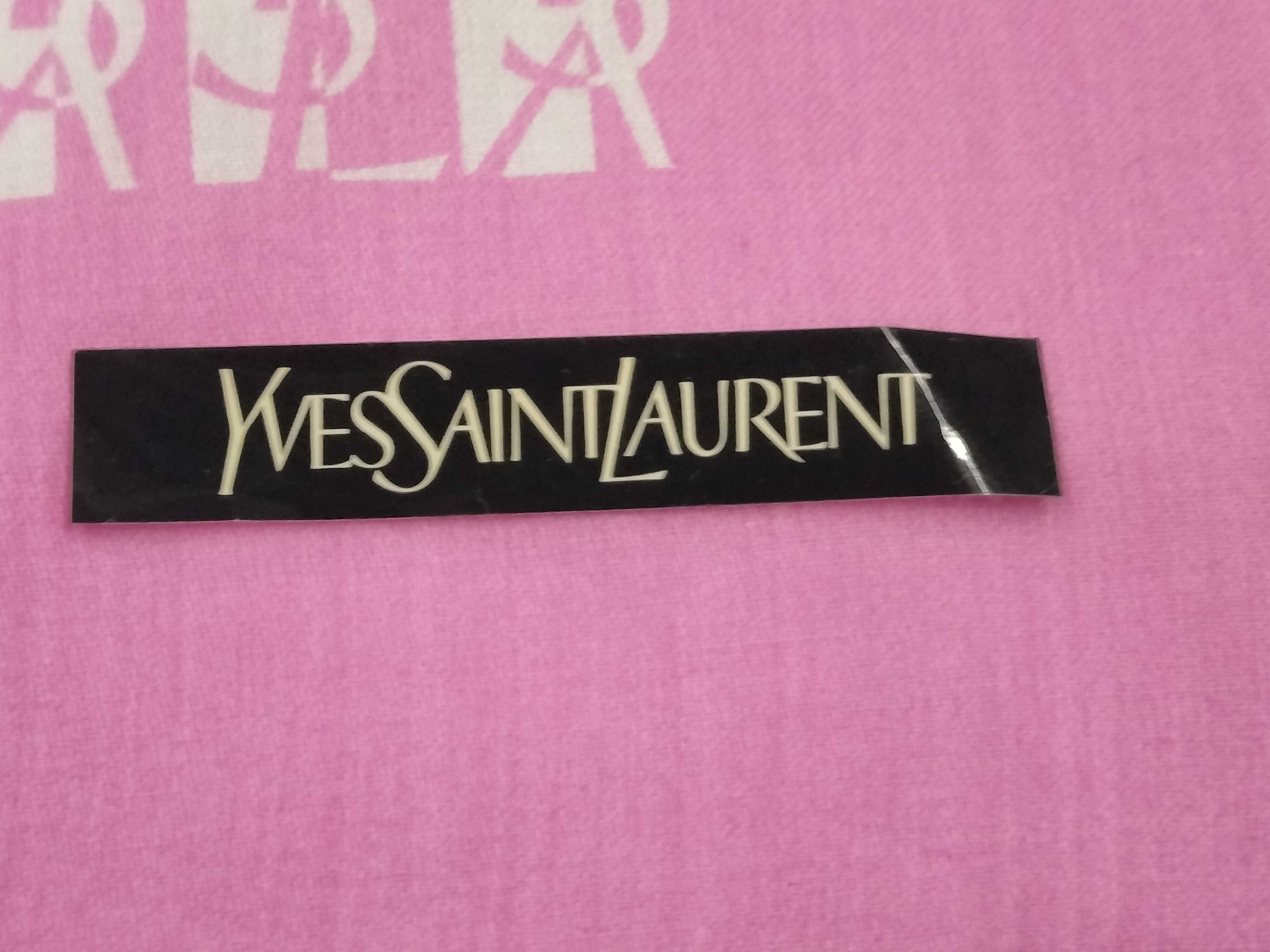 handkerchief/scarf with sticker, YSL all-over print, pink, other accessories. — view 3