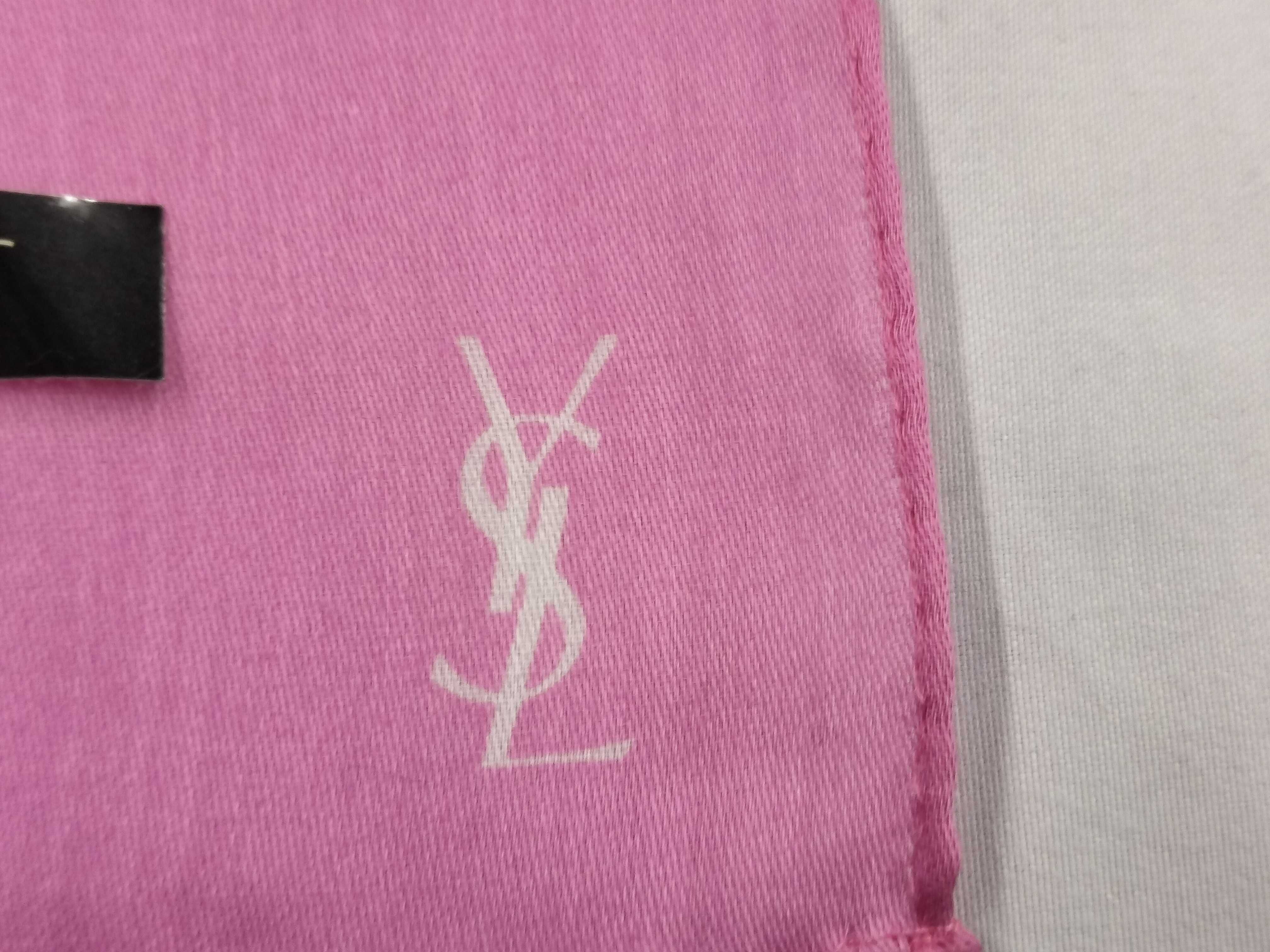 handkerchief/scarf with sticker, YSL all-over print, pink, other accessories. — view 4