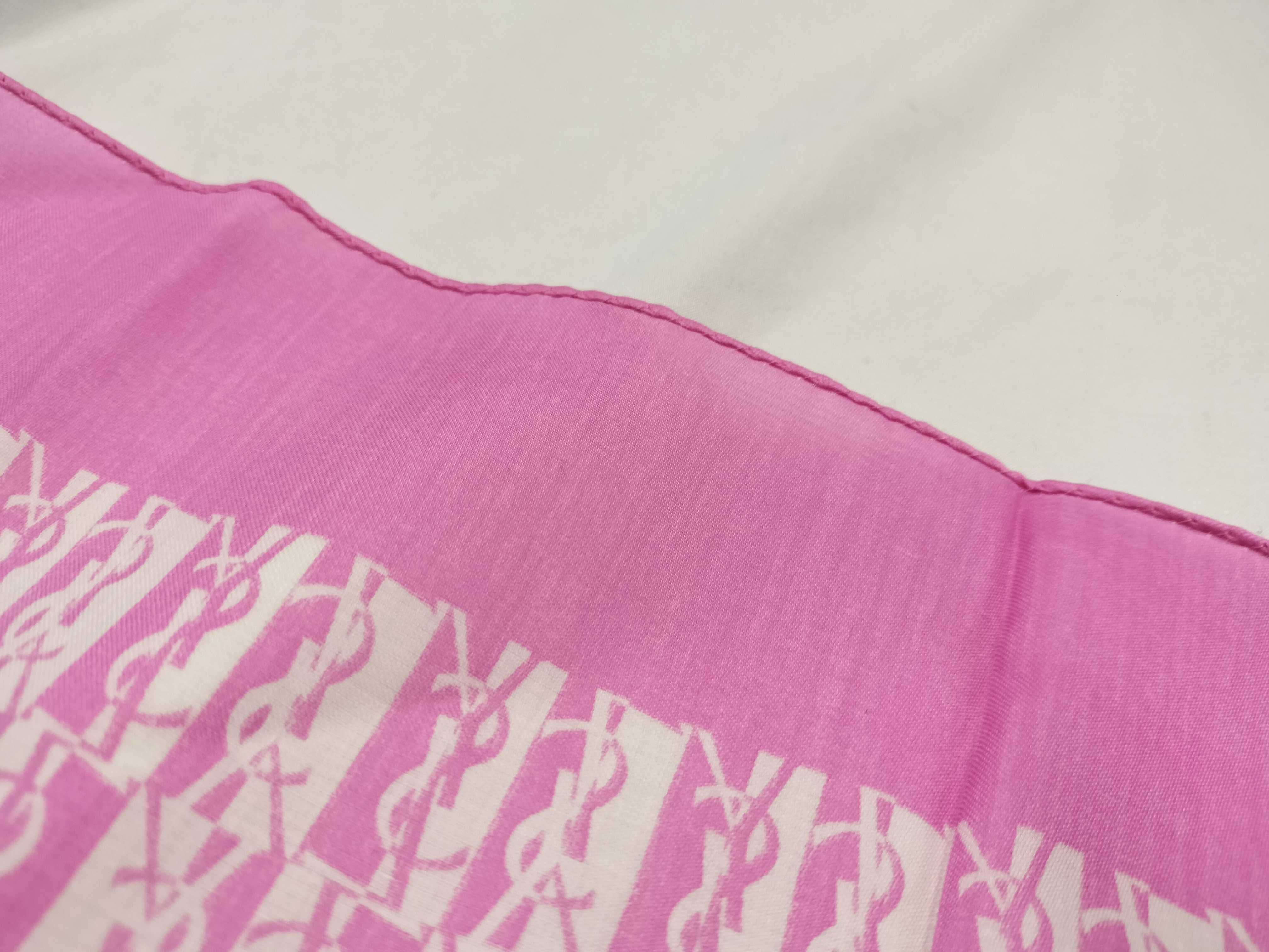 handkerchief/scarf with sticker, YSL all-over print, pink, other accessories. — view 7