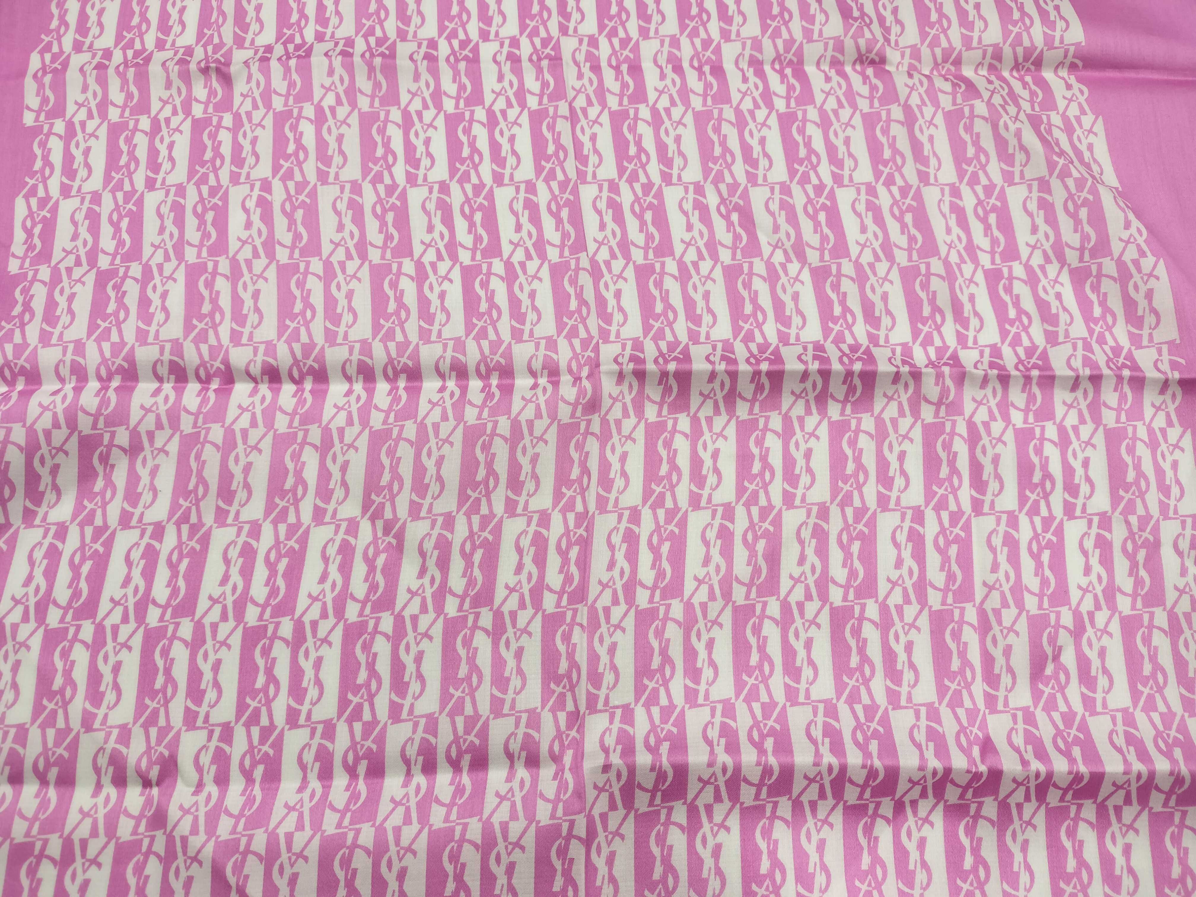 handkerchief/scarf with sticker, YSL all-over print, pink, other accessories. — view 8