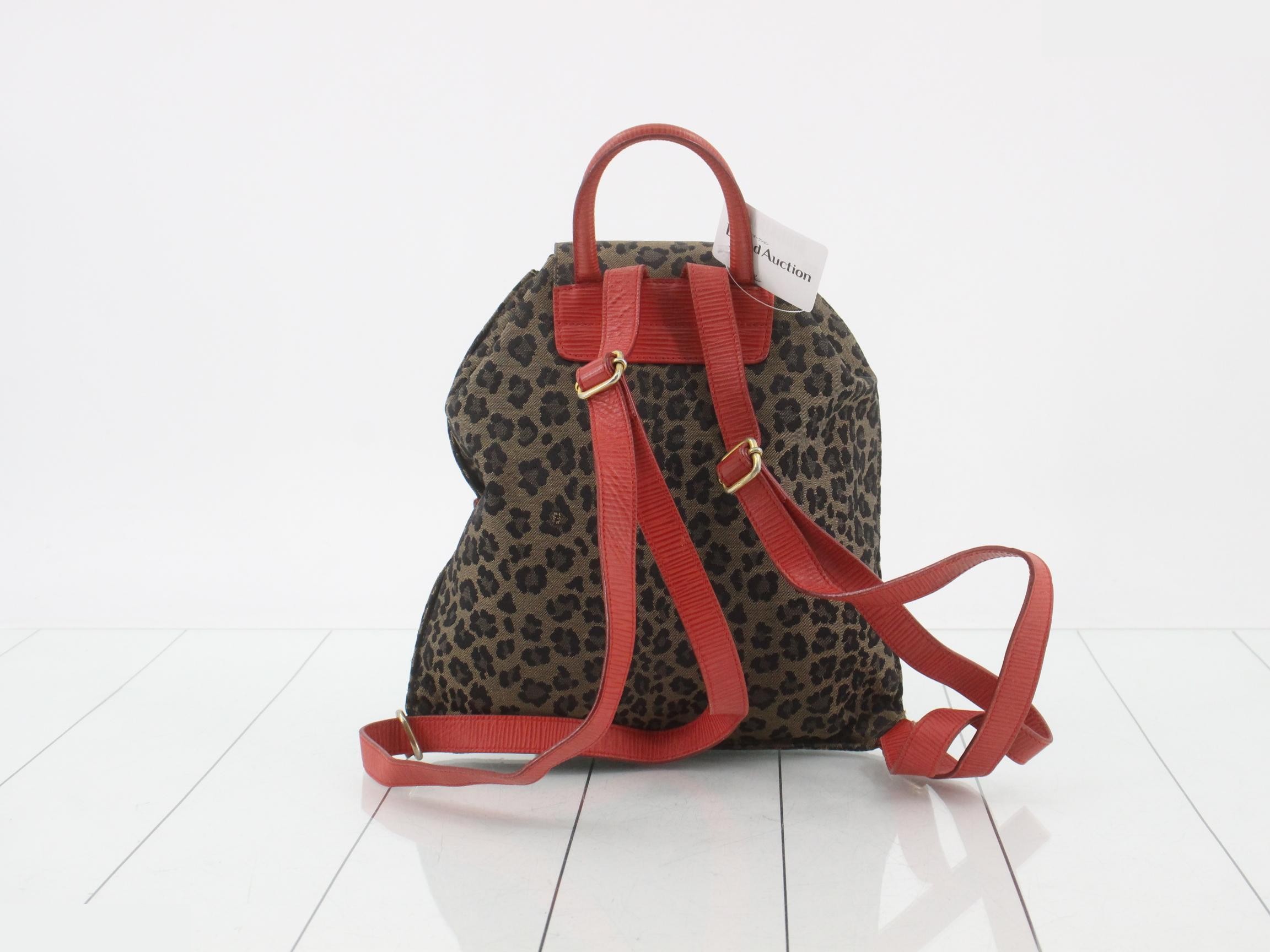 Backpack, leopard print x red — view 2