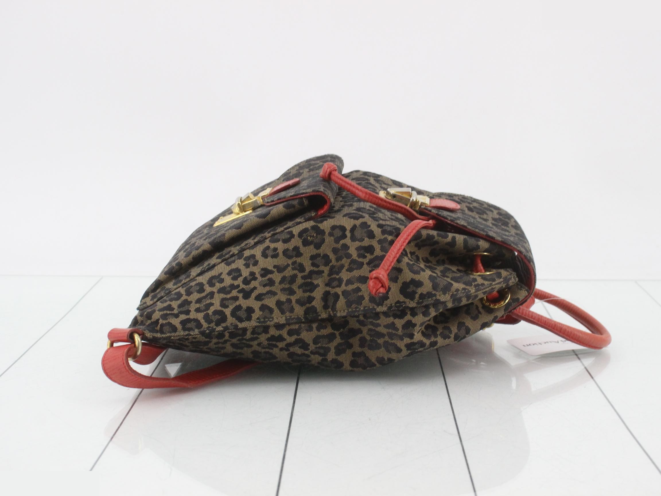 Backpack, leopard print x red — view 3