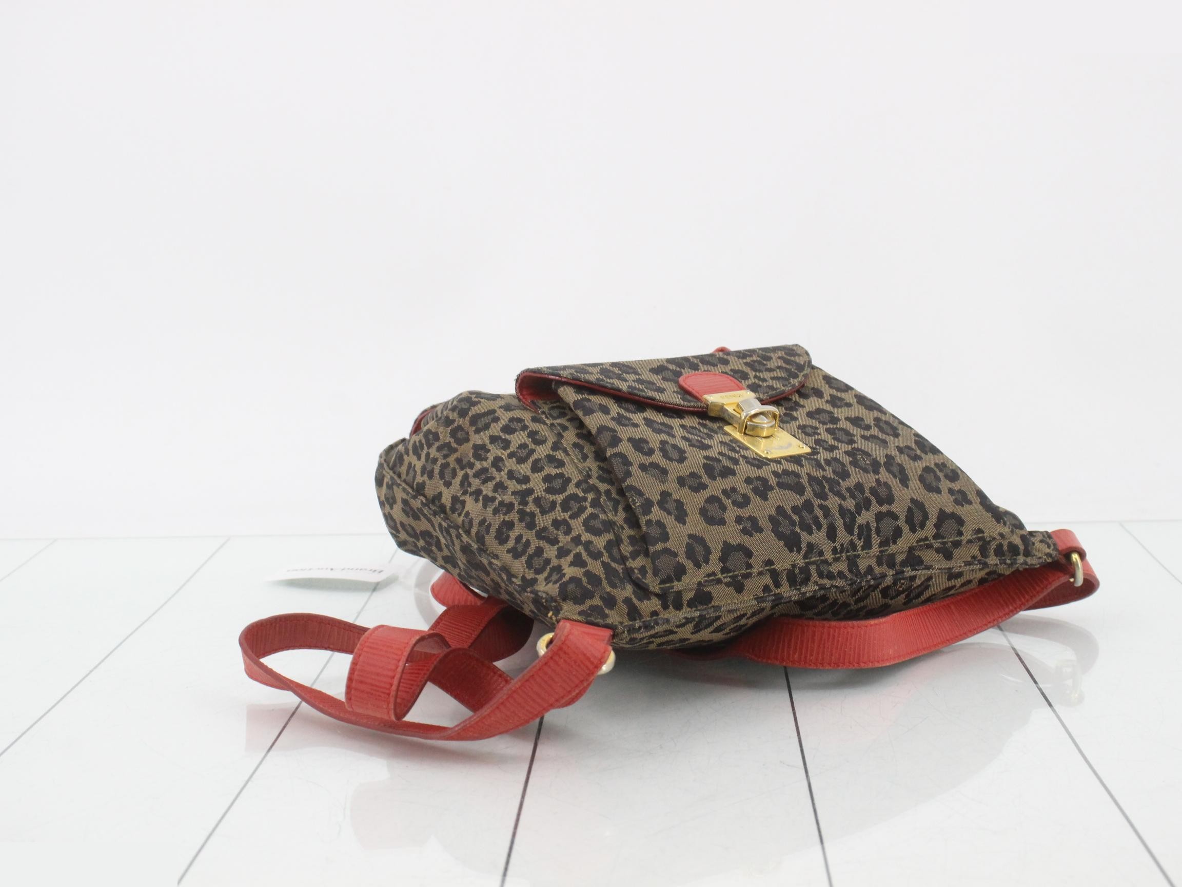 Backpack, leopard print x red — view 5