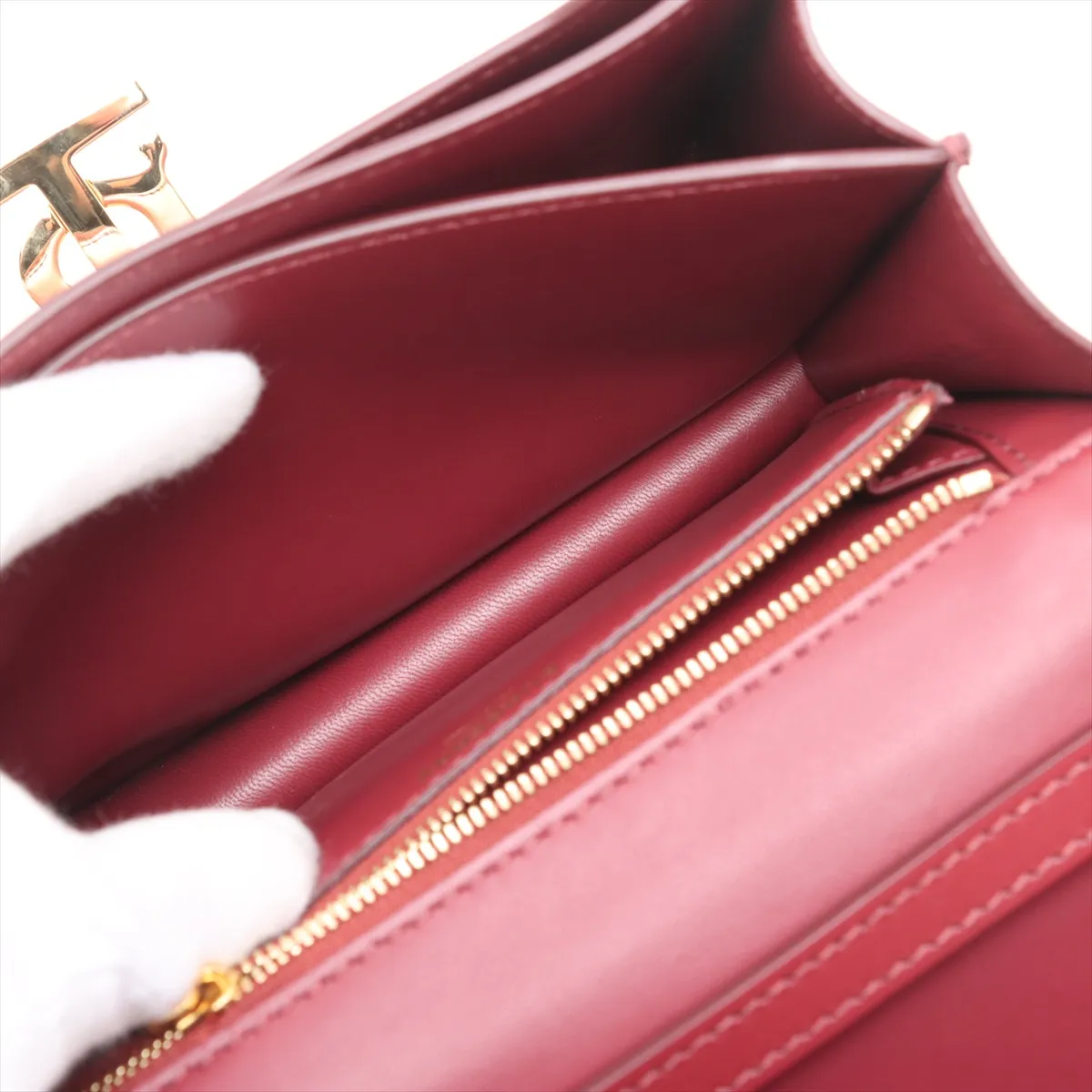 TB Leather Shoulder Bag Red — view 8