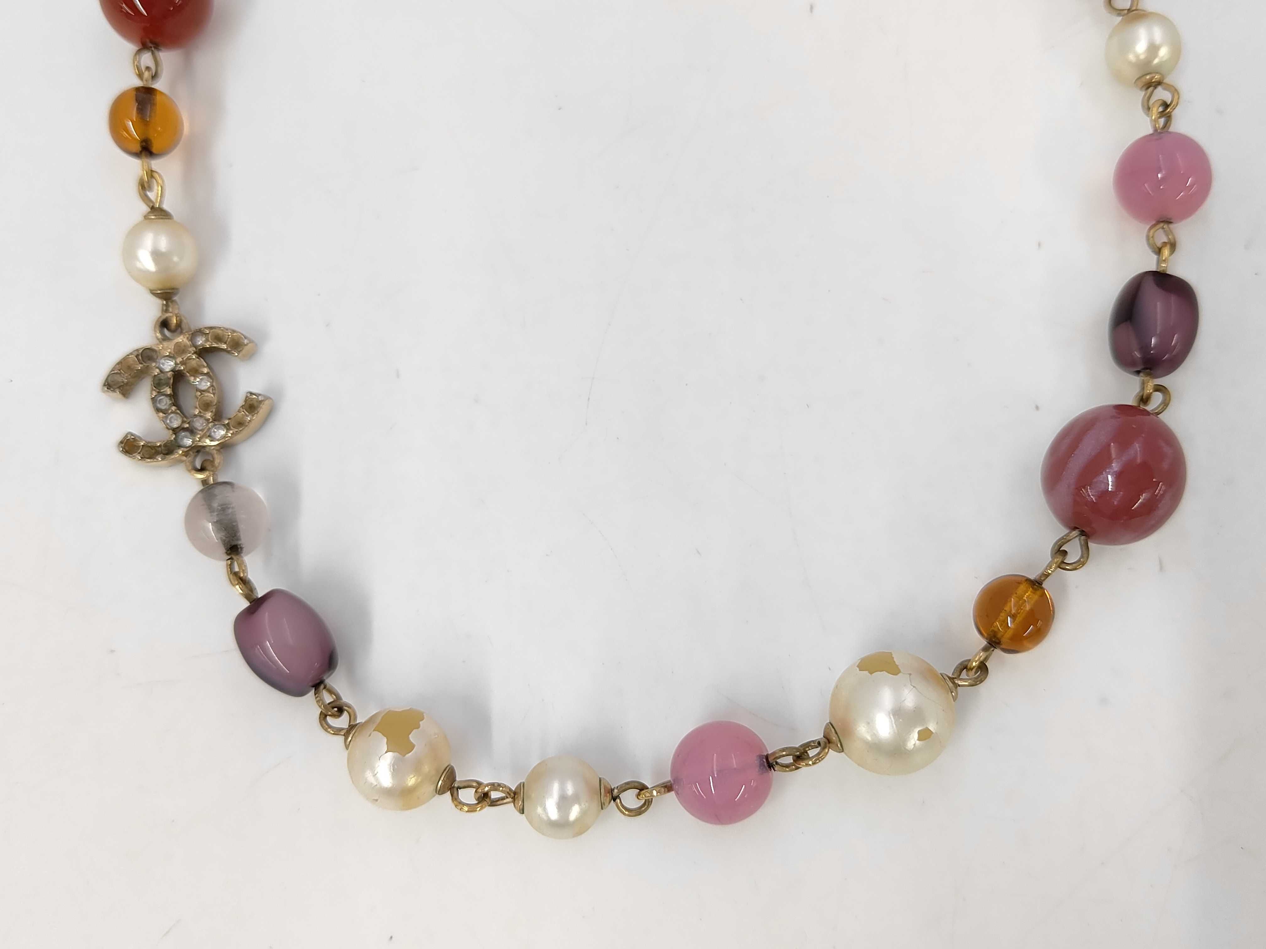 Coco Mark Rhinestone Pearl Necklace — view 2