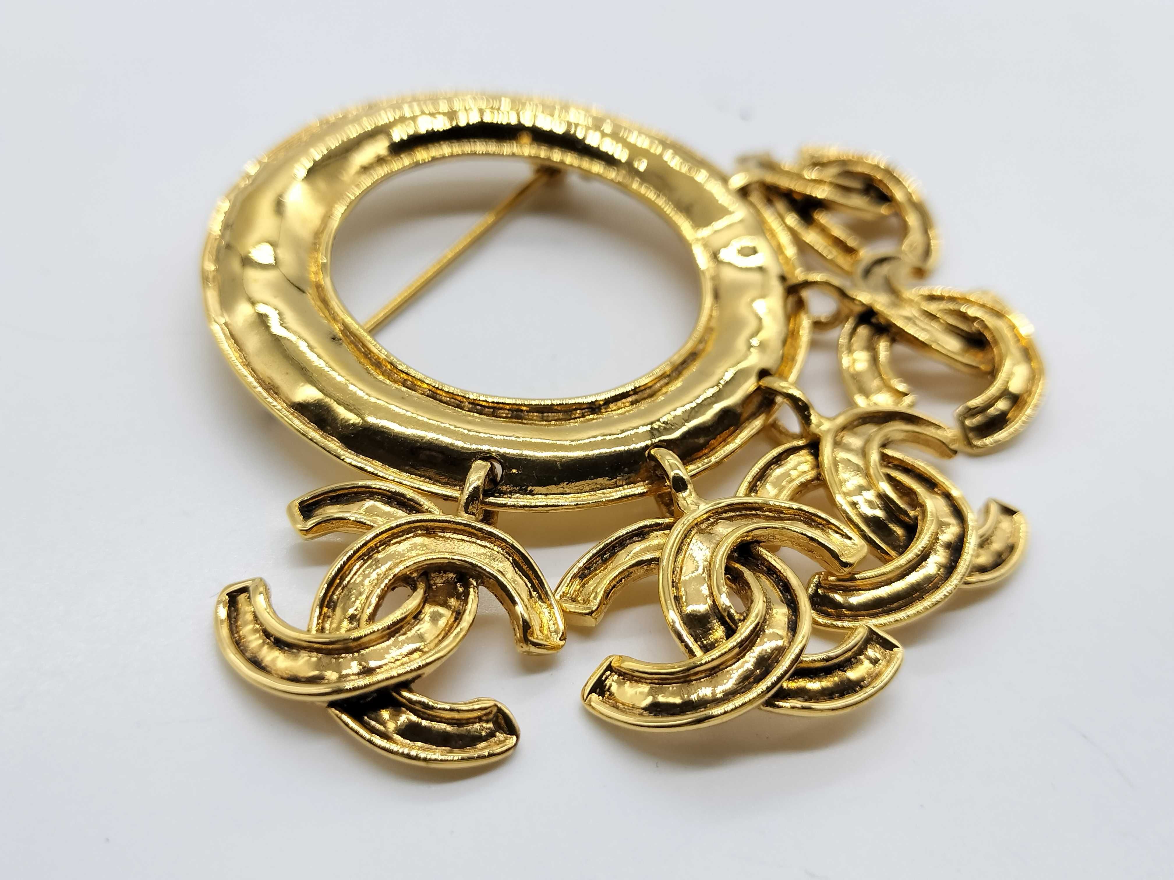 Coco Mark 5-Line Coco Mark Brooch 94P Gold Color Brooch — view 7