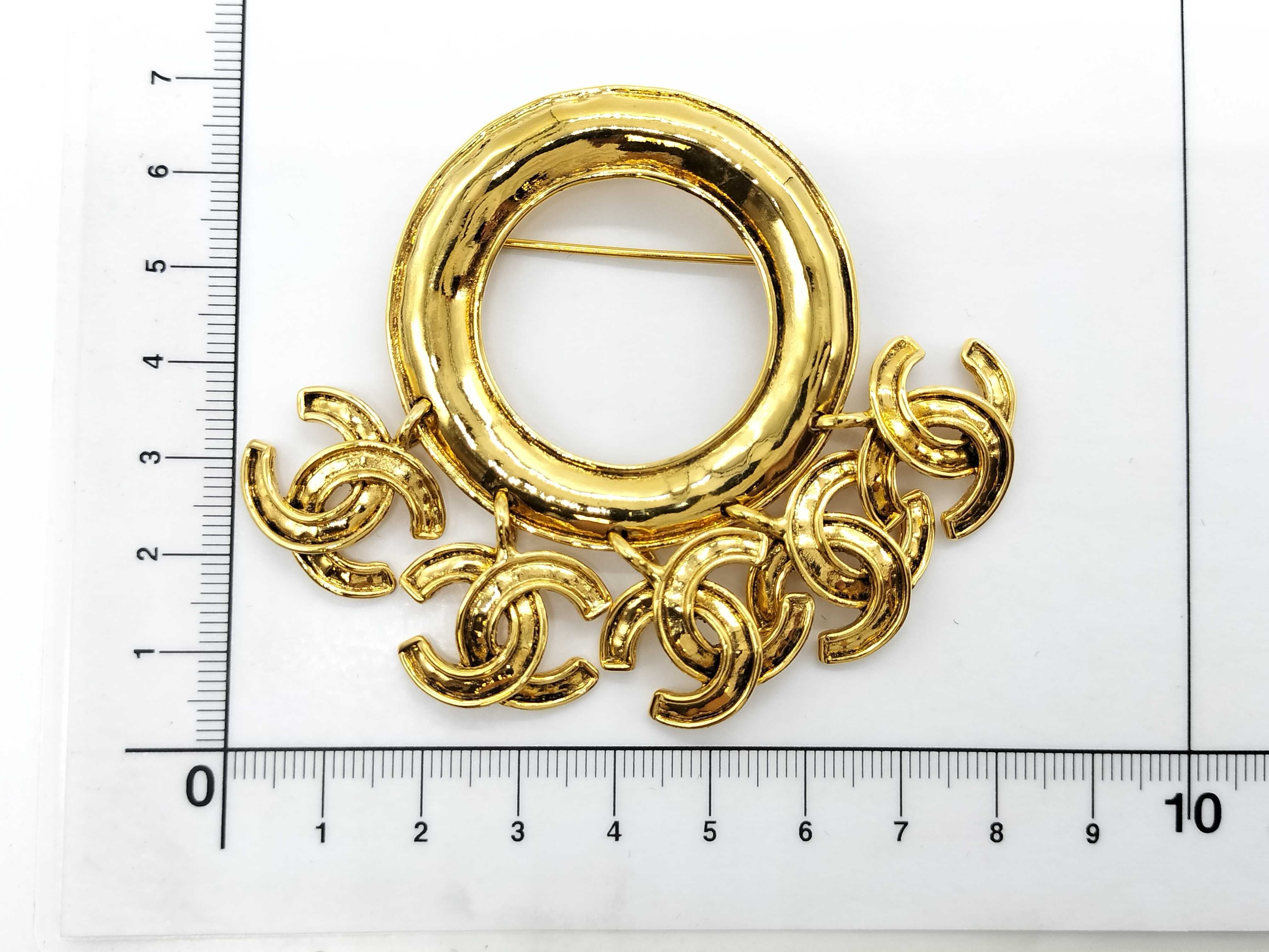 Coco Mark 5-Line Coco Mark Brooch 94P Gold Color Brooch — view 8