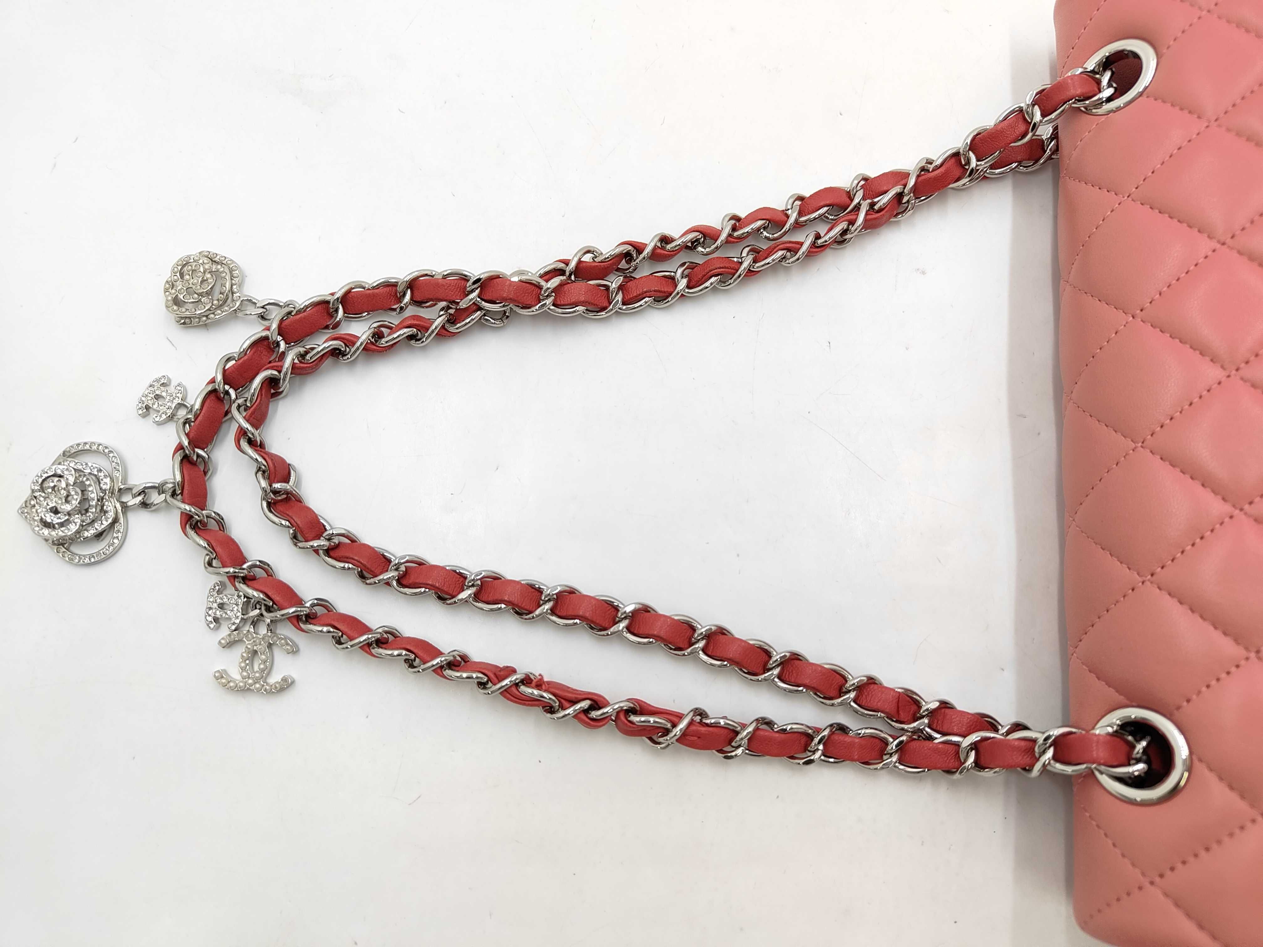 Valentine's Day Limited Edition Single Flap Lambskin Pink SS Shoulder Bag — view 5