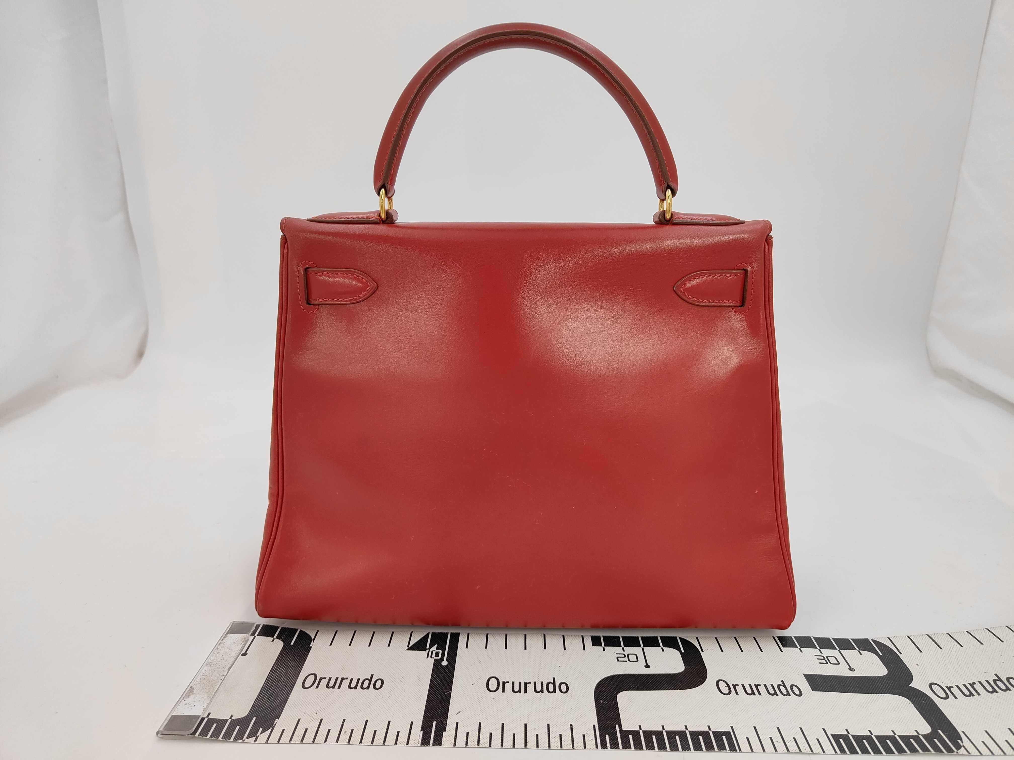 Kelly 28 Retourne Box Calf Gold Hardware W Stamp Handbag — view 2