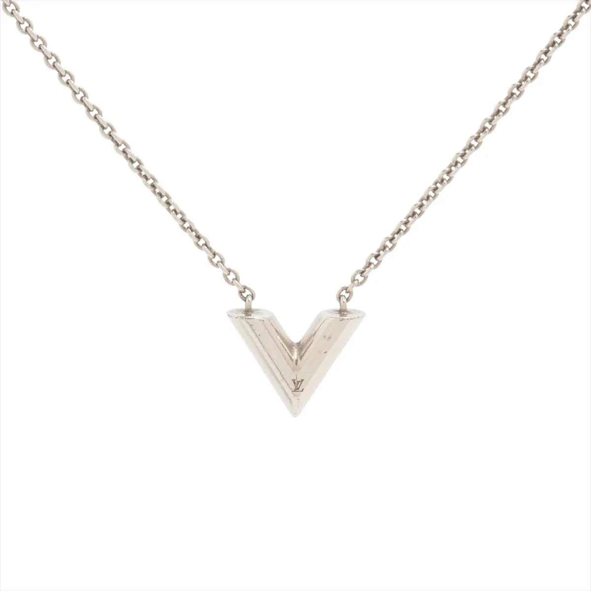 M63197 Essential V Necklace LE4262, GP Silver, with